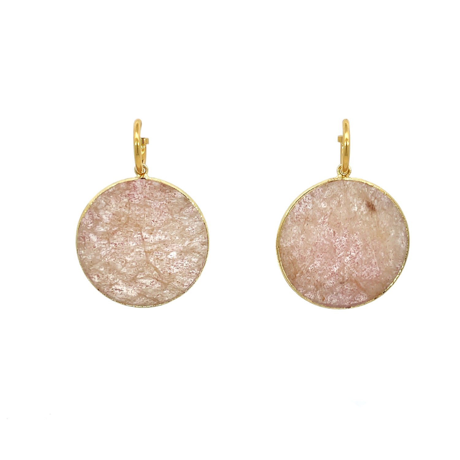 Women’s Heavenly Beauty Round Drop Earrings/Love - Strawberry Quartz Gosia Orlowska