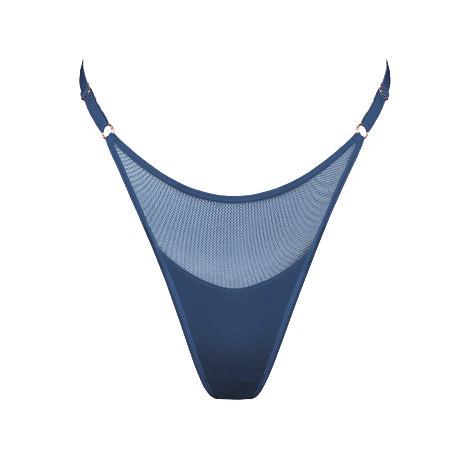 Monique Morin Lingerie Women's Core Adjustable Thong Dark Denim Blue In Blue