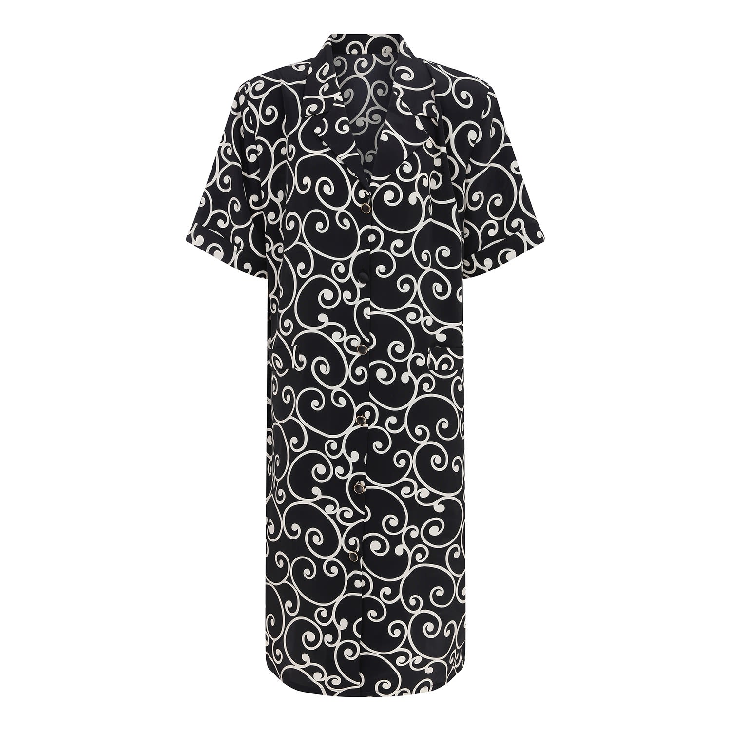 Black White Floral Shirt Dress Kith Kin Wolf Badger