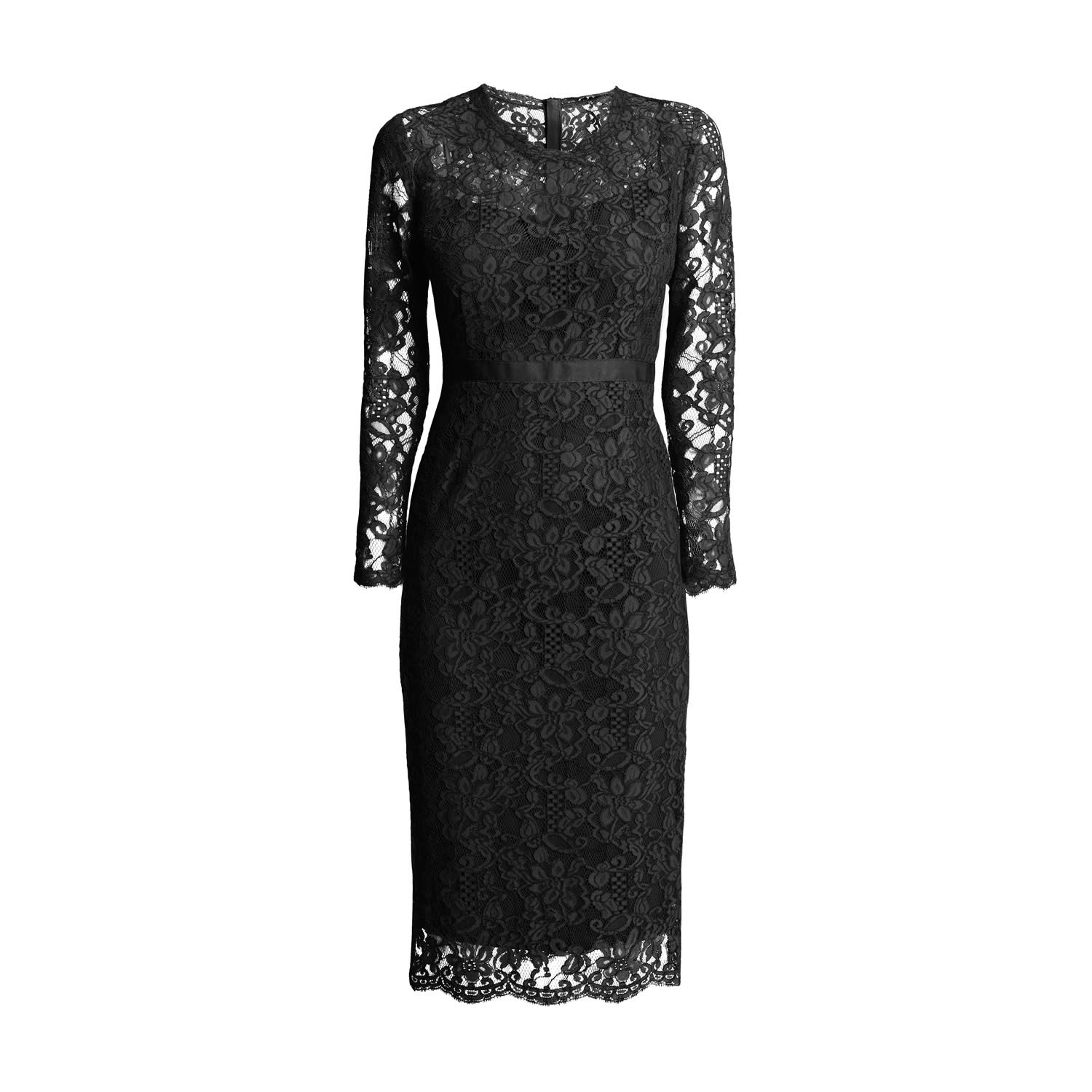 RUMOUR LONDON WOMEN'S CHIARA LONG SLEEVE LACE DRESS IN BLACK