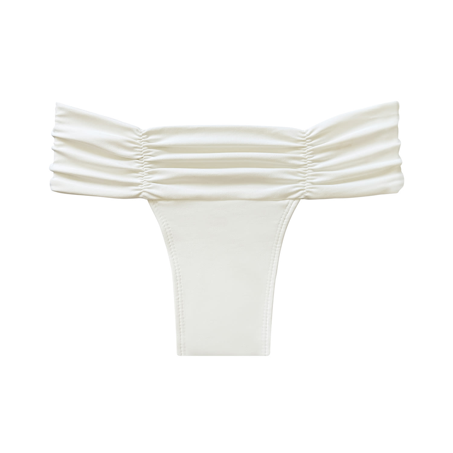 Nuaje Nuaje Women's Ariel Ruched Bikini Bottom In White In White