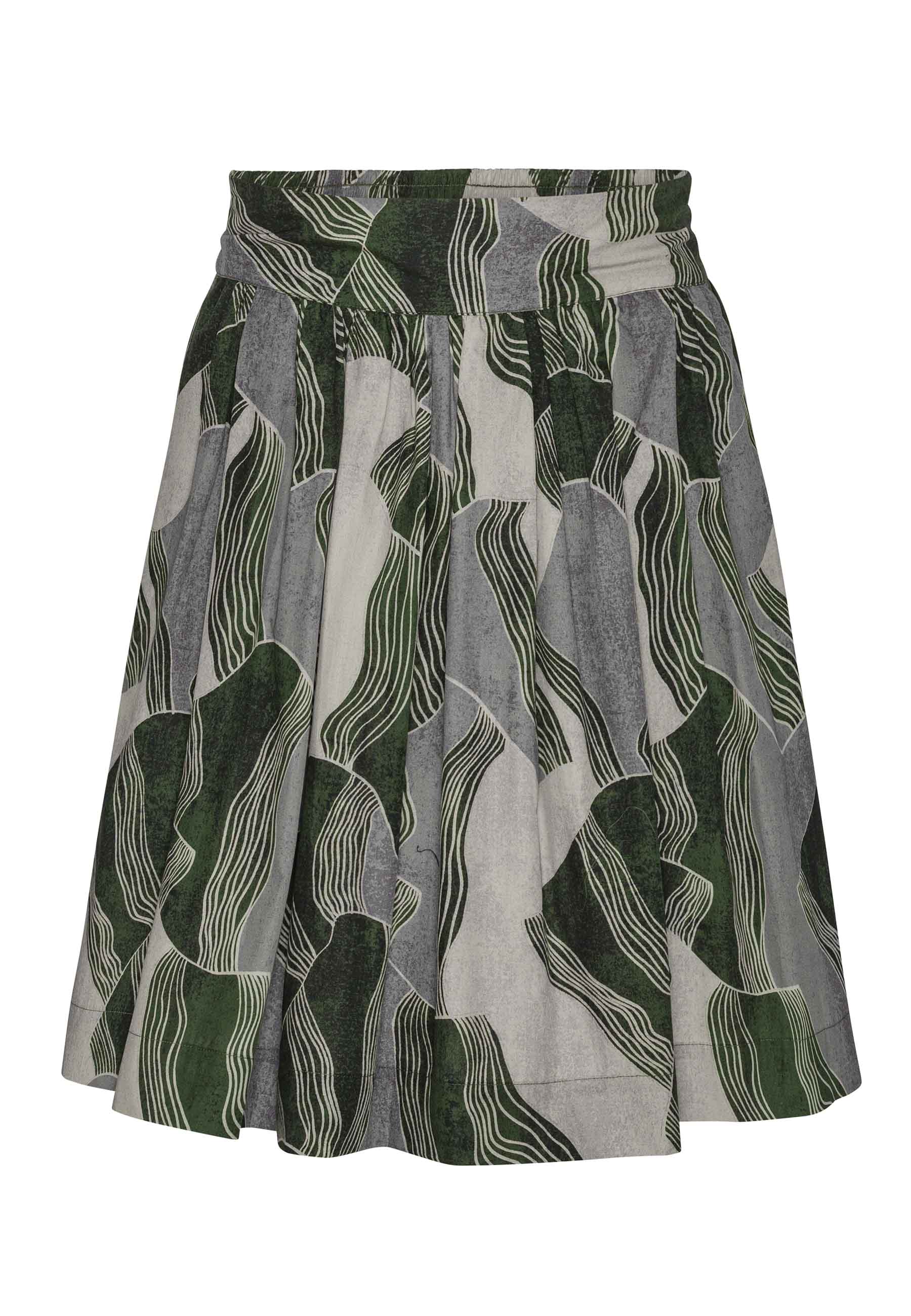 Grobund Women's Green  Svala Skirt - The One With Abstract Landscape