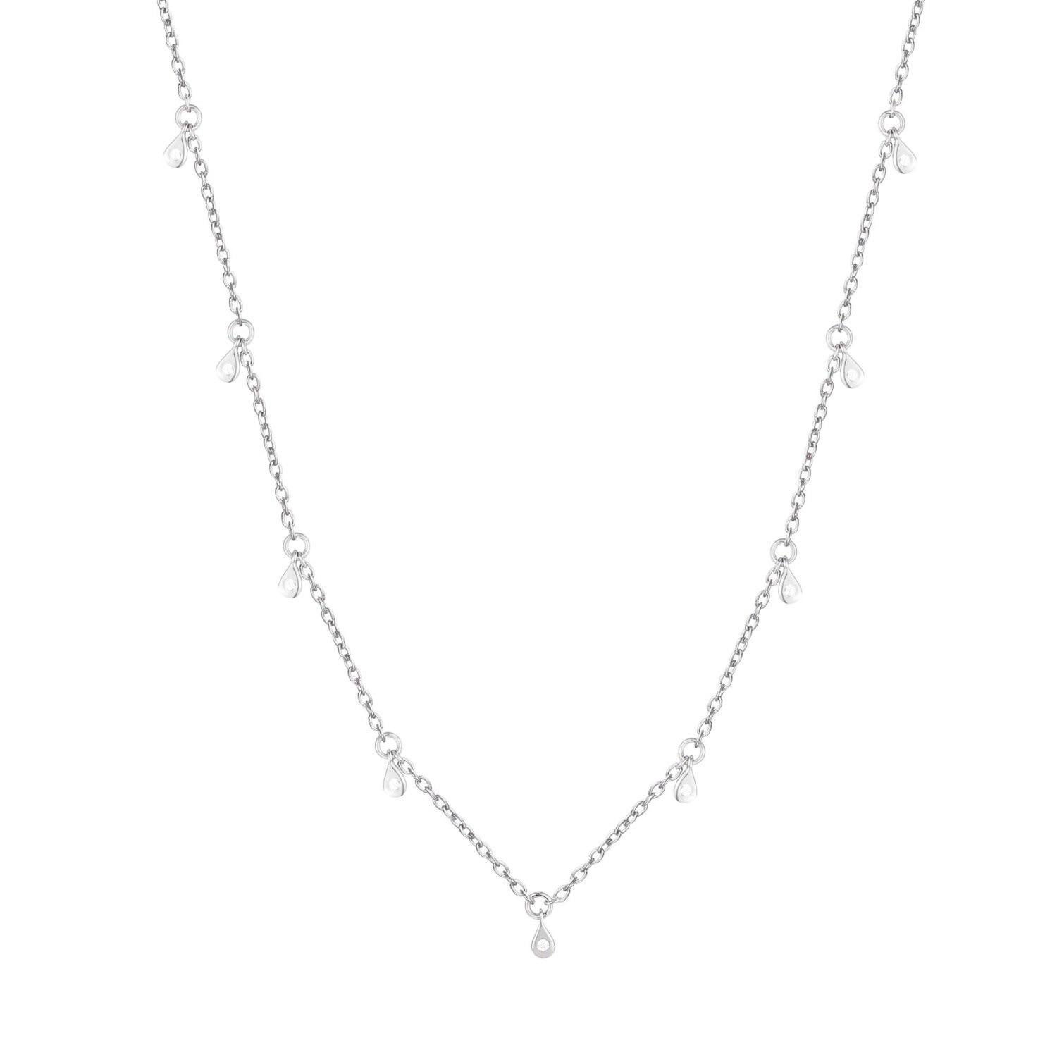 Women’s Ecoated Sterling Silver Teardrop Cz Necklace Seol + Gold