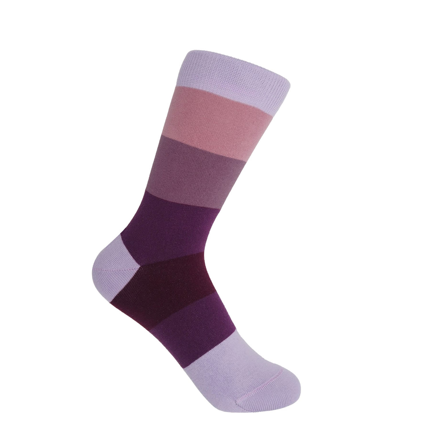 Peper Harow - Made In England Purple Block Stripe Women's Socks – Twilight In Multi