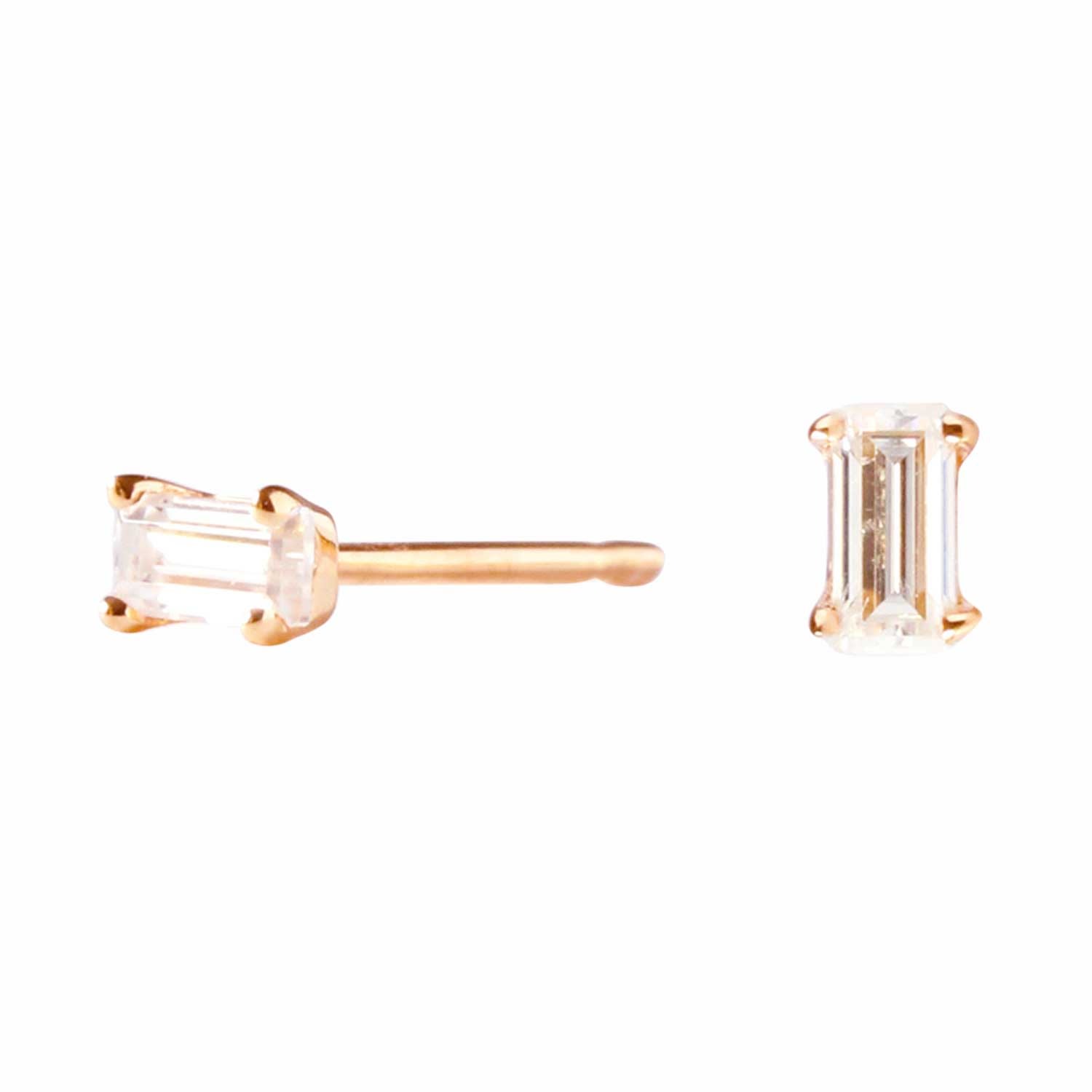Lee Renee Women's Moissanite Baguette Earrings - Rose Gold In Gold
