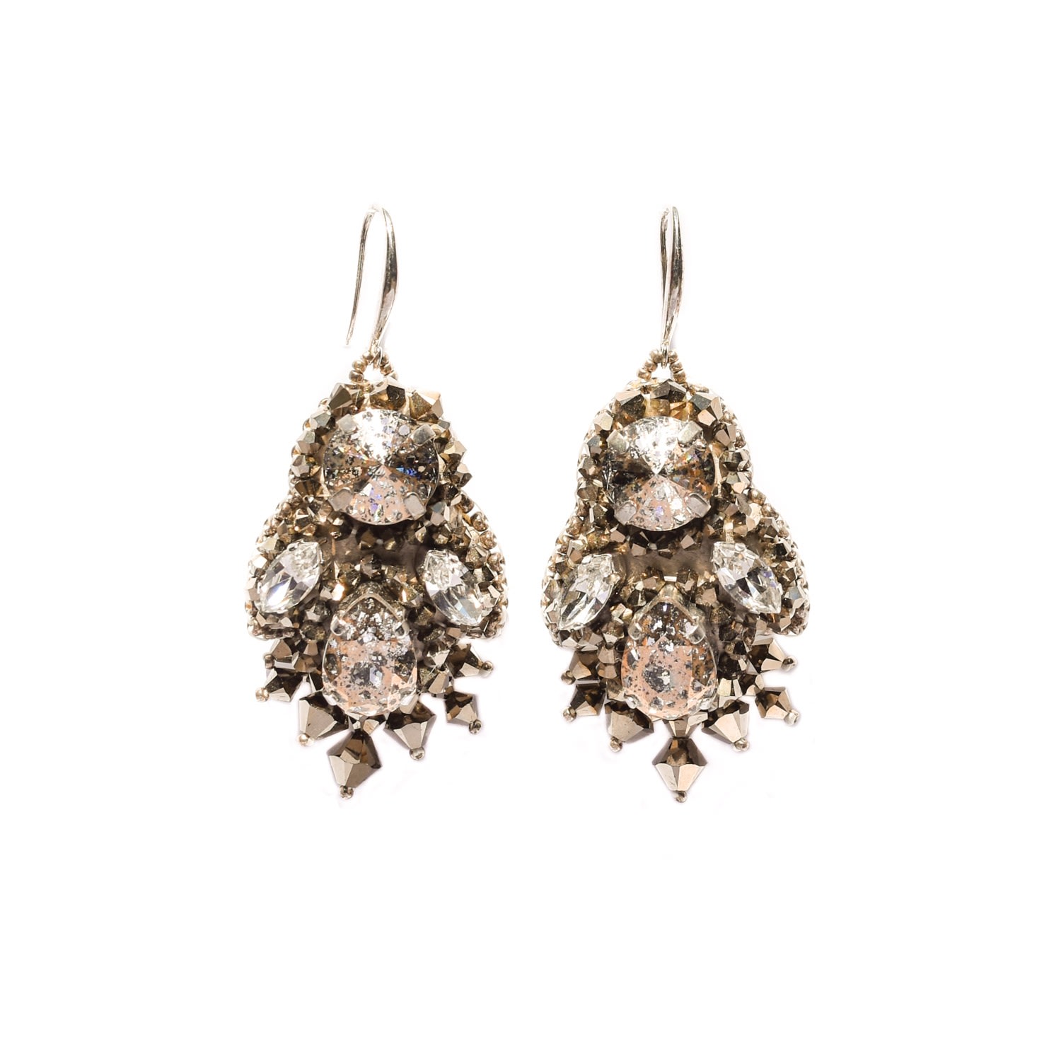 Women’s Neutrals Ari Bug Rose Light Gold Earrings With Fringe Elevée Jewels