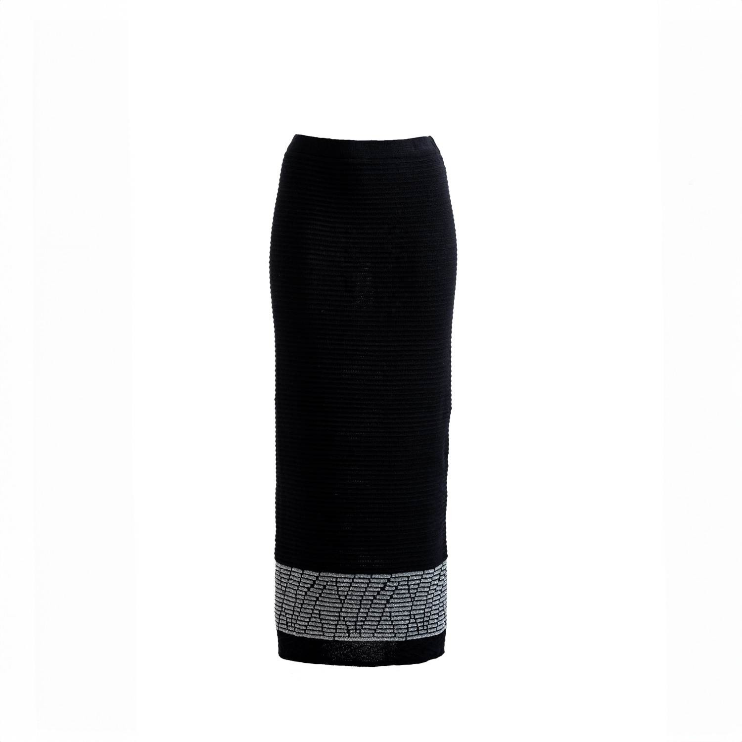 Süel Knitwear Women's Black / Silver Jlo Maxi Skirt Black - Sparkle Silver In Black/silver