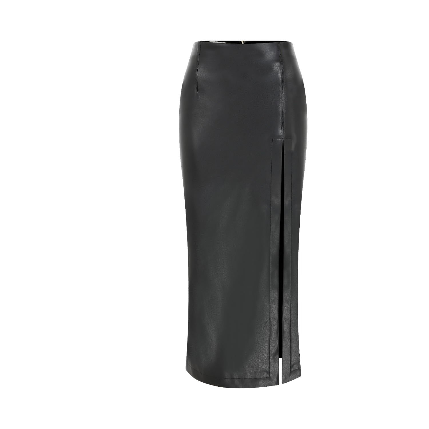 Women’s Black Lea Vegan Leather Midi Skirt Small Nazli Ceren