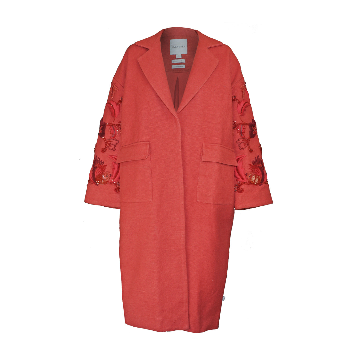 Women’s The Aza Hand-Emboided Coat In Haute Red Xs/S Imaima