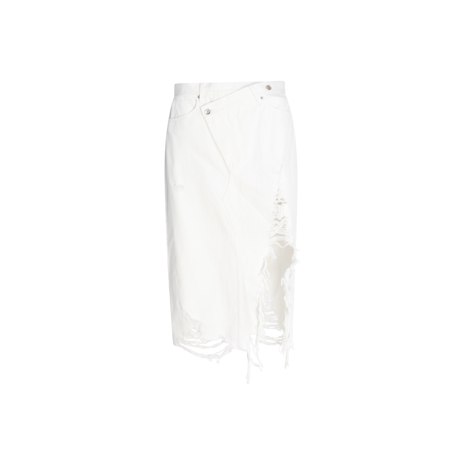 Circular Path Women's Cross Over Midi Skirt - White In White