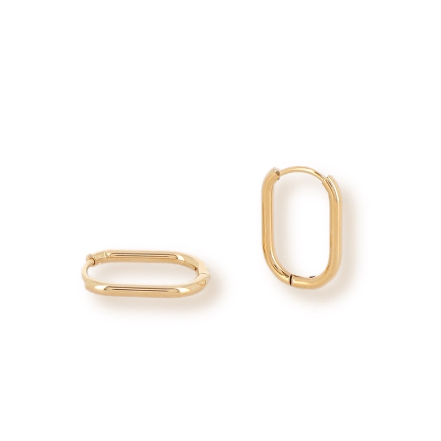 Mink&ivy Women's The Erin Mini Oval Tarnish Free Gold Hoops