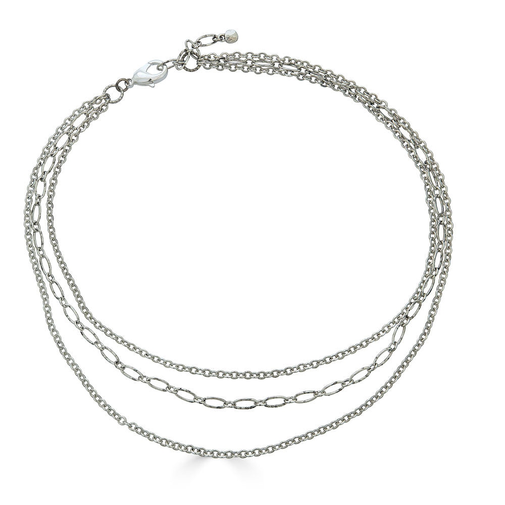 Loni Paul Jewelry Women's Silver Delicate Three Strand Necklace In Silver