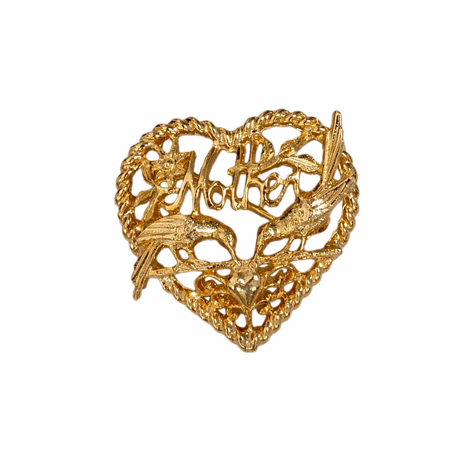 Caramel Vintage Jewellery Women's Exclusive Vintage Mother's Day Gold Plated Heart Brooch