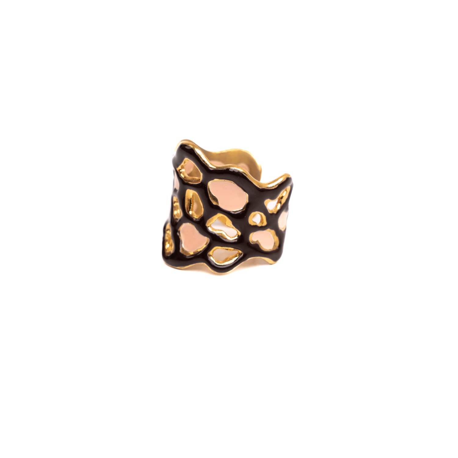 Women’s Brown / Gold / Pink Ring Brown And Pink, Siccità Collection - New Style Textured Generazione Zordan