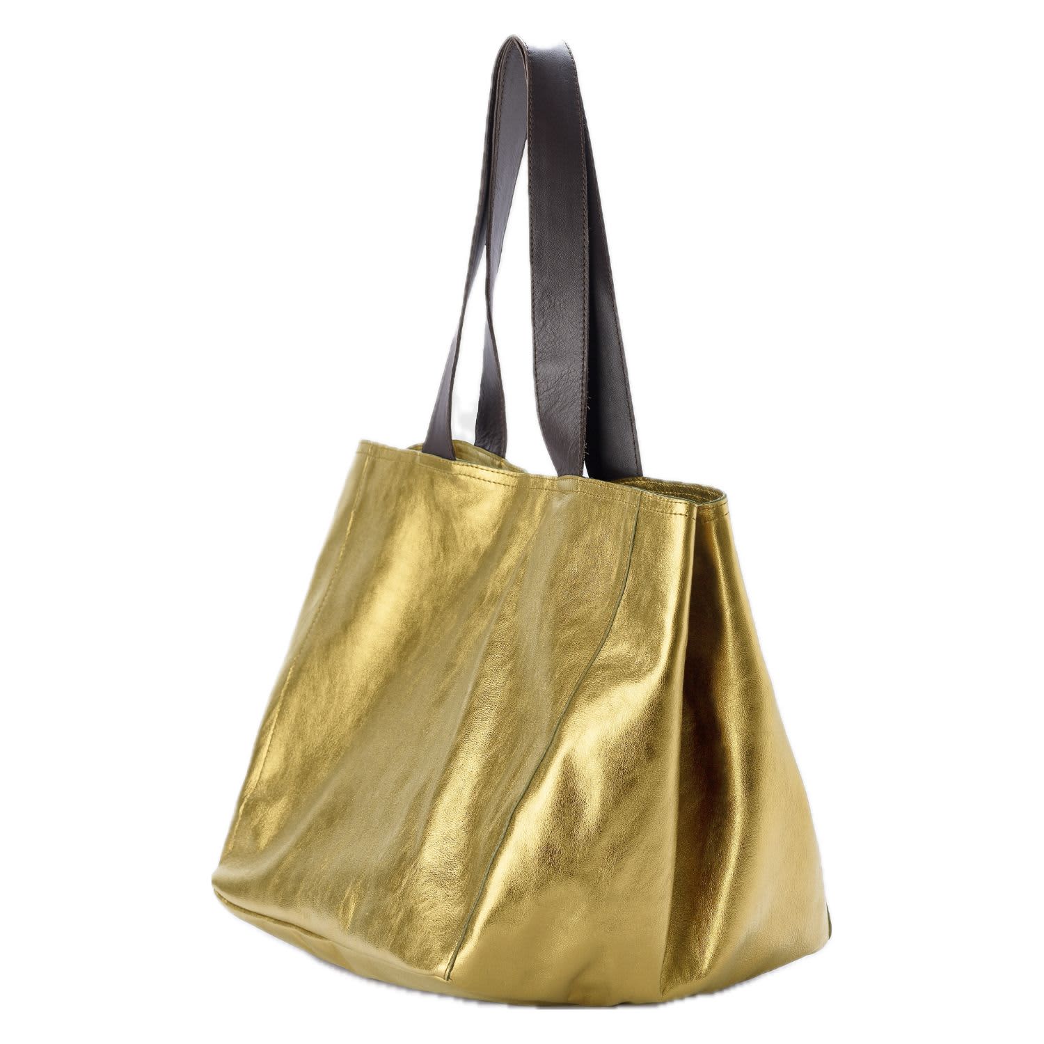 Large gold tote bag top