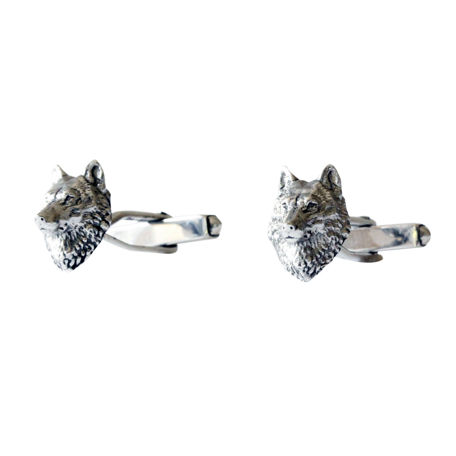 Men’s Wolf Cufflinks - Silver Lee Renee