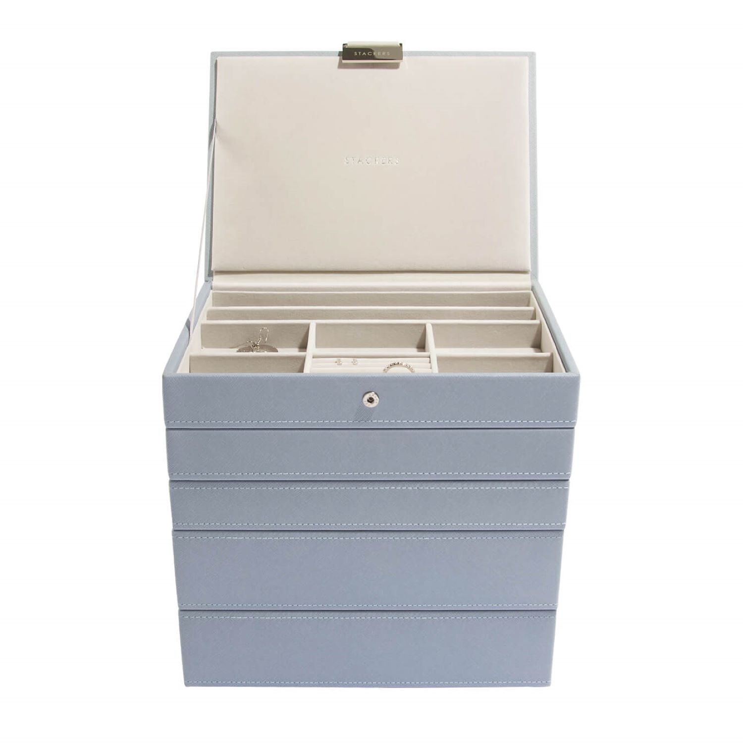 Stackers Women's  Dusky Blue Classic Jewelry Box Set Of Five In Blue