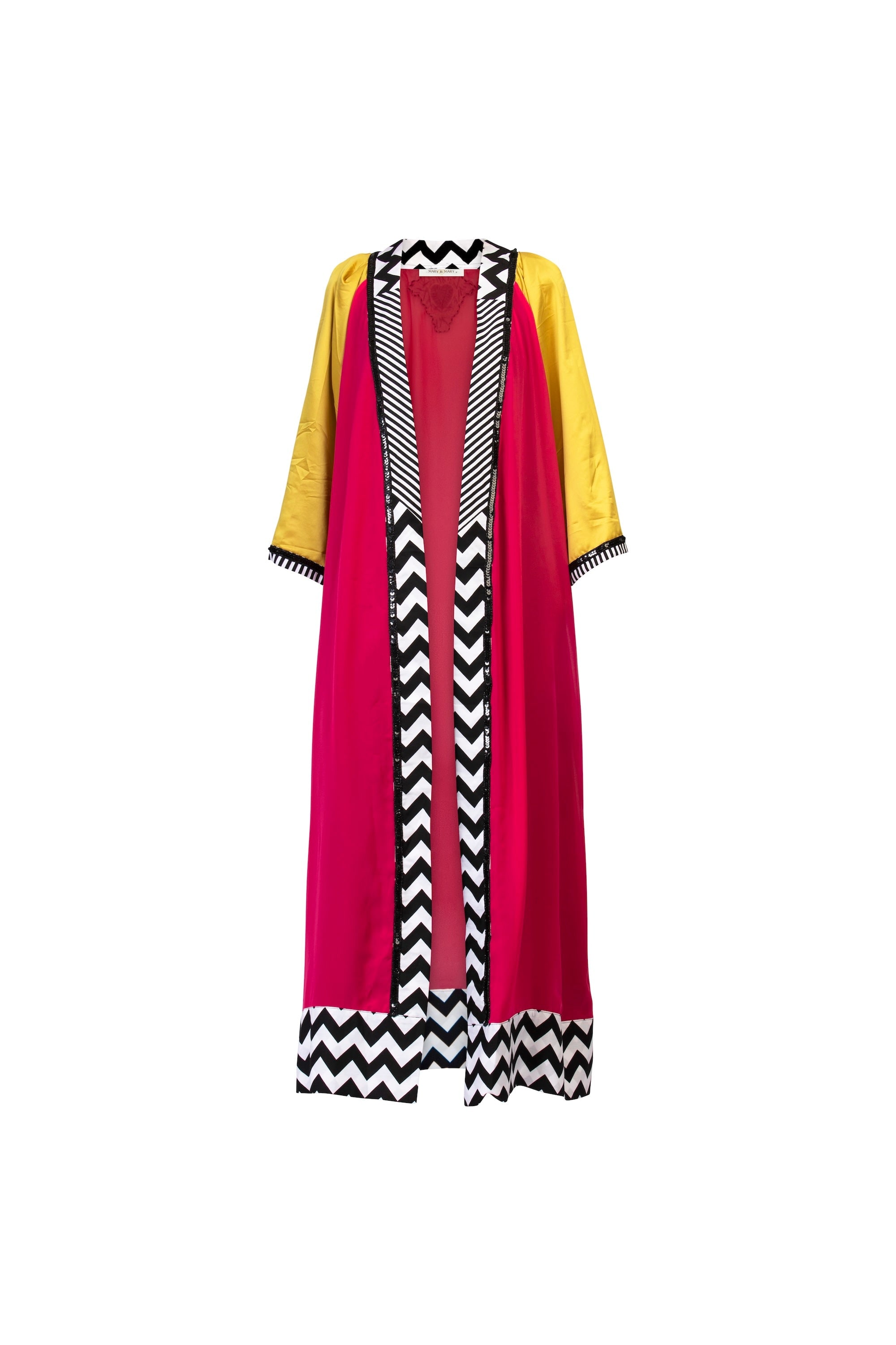 Mary&mary Women's Pink / Purple / Yellow Silk Siren Maxi Kimono
