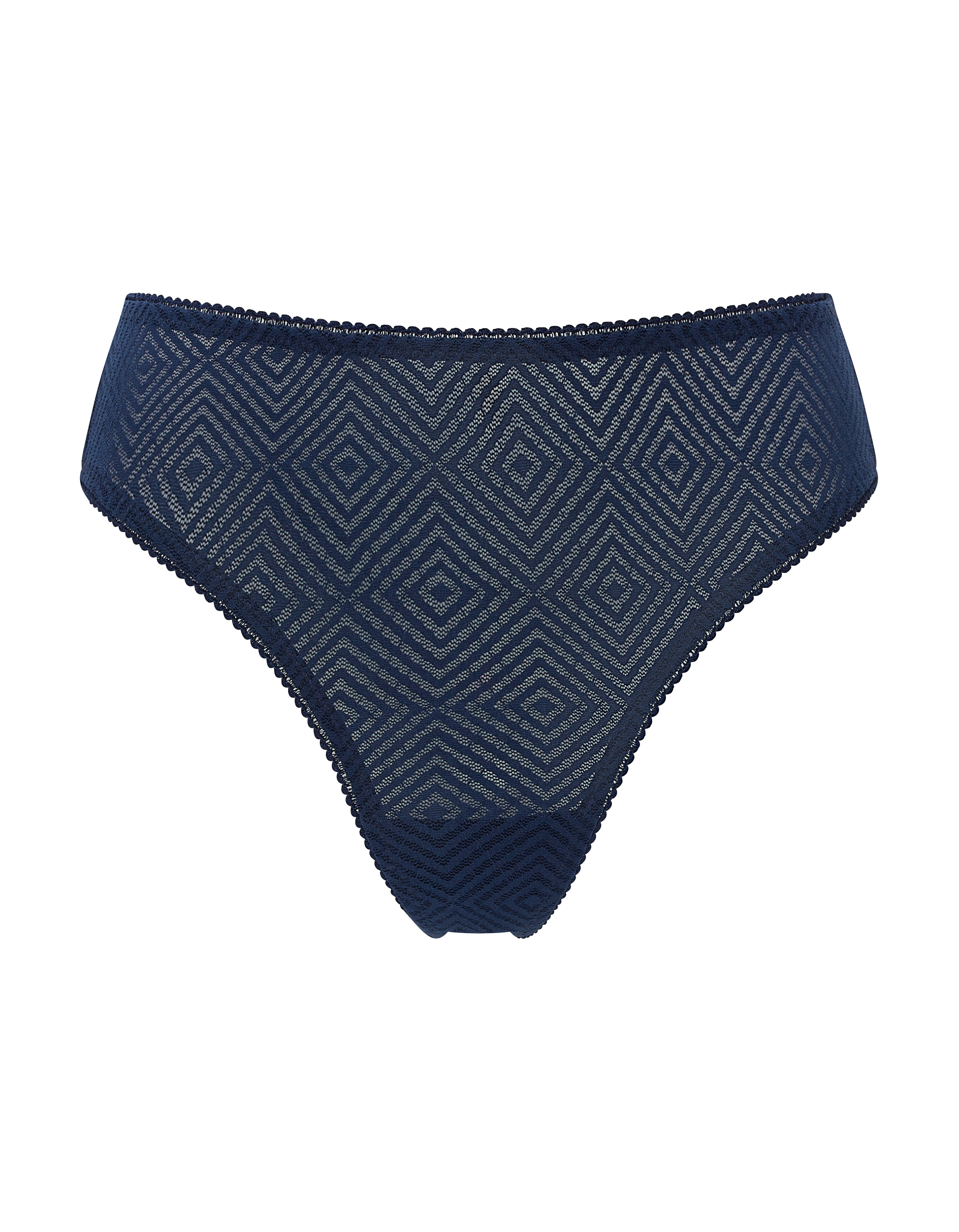 Nudea Women's Black The Sheer Deco High Leg Brief - Navy In Black