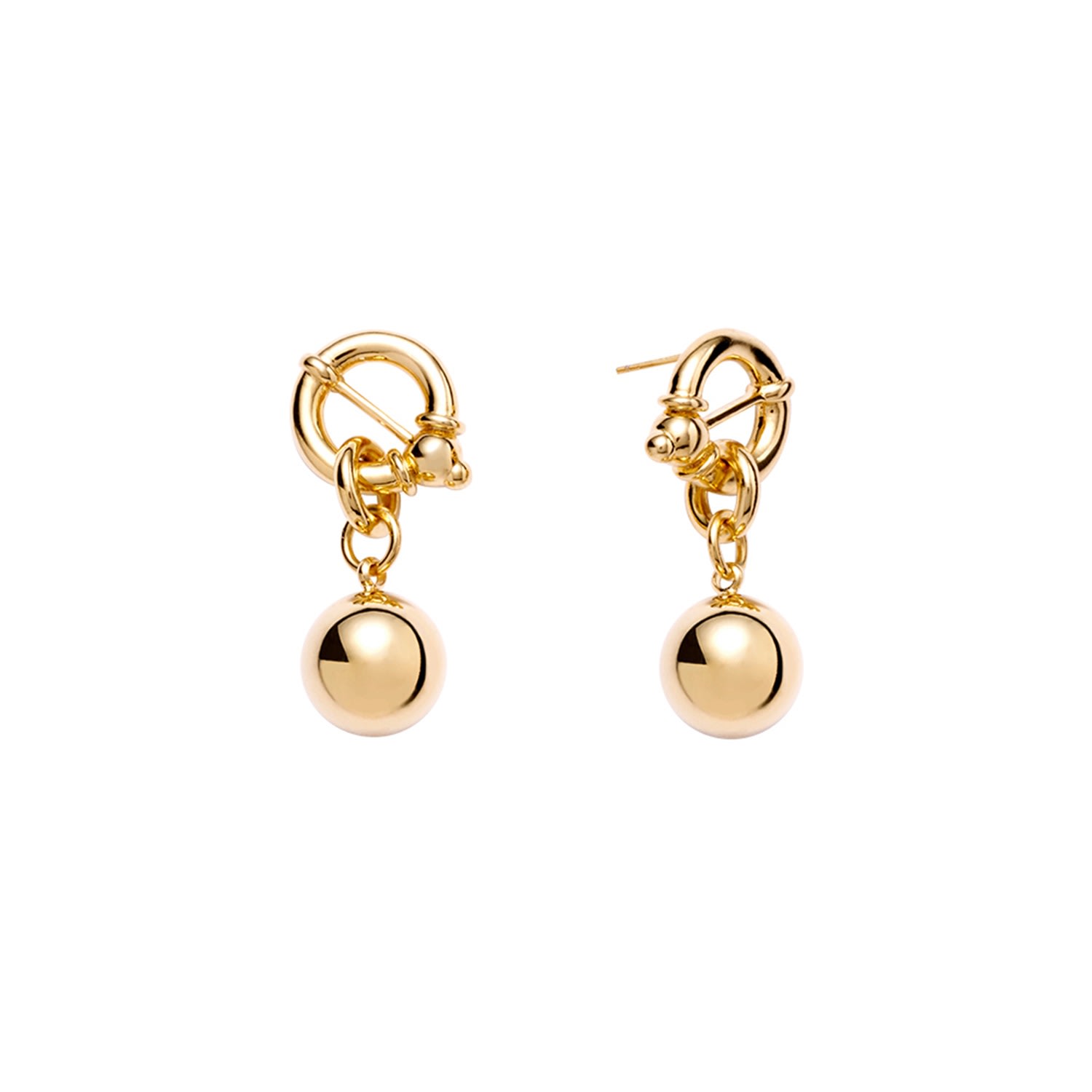 Women’s Como Ball Earrings Yellow Gold Ille Lan