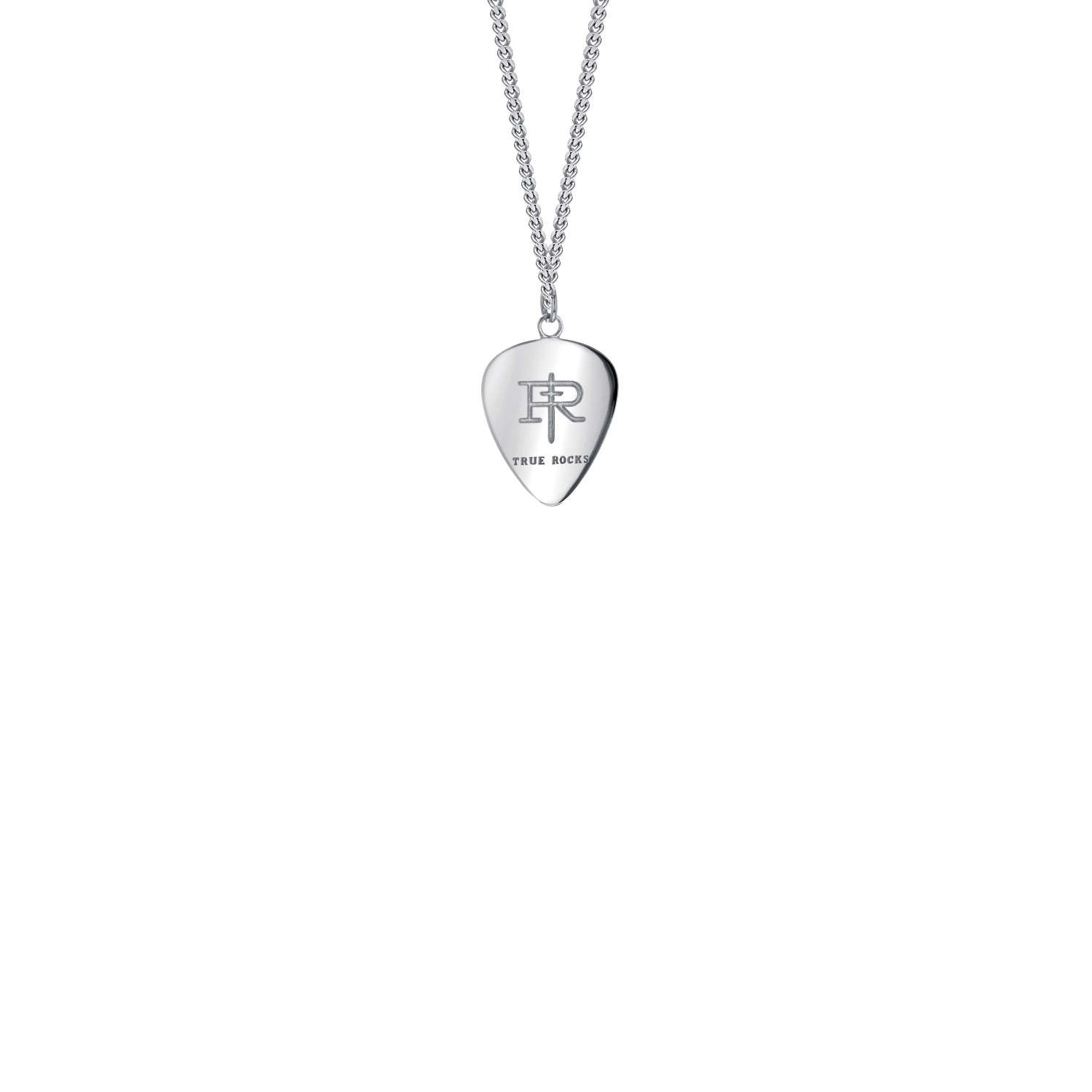 True Rocks Men's Sterling Silver Mini Plectrum Pendant In Metallic