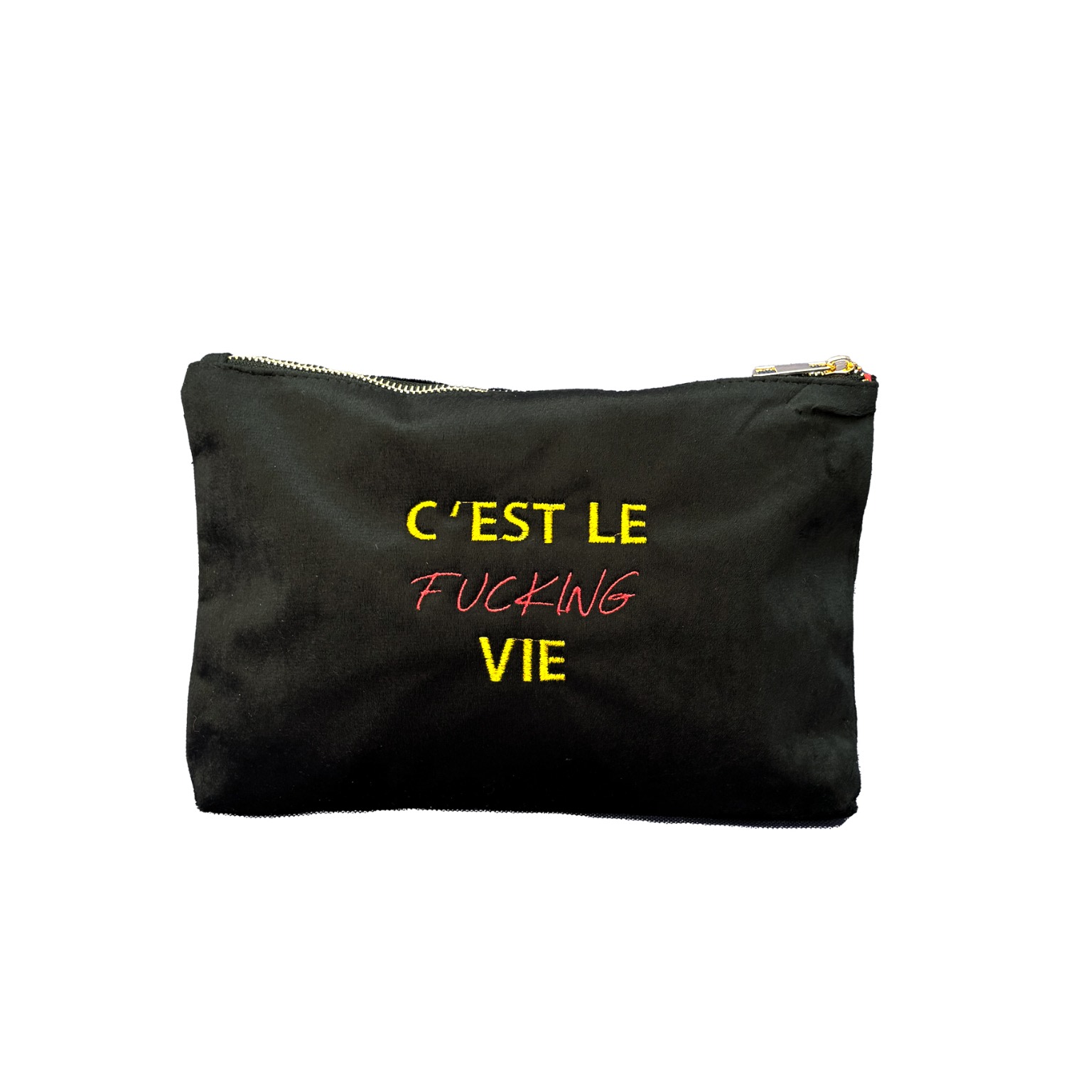 Lilly Loves Black C'est Le Fucking Vie Velvet Pouch