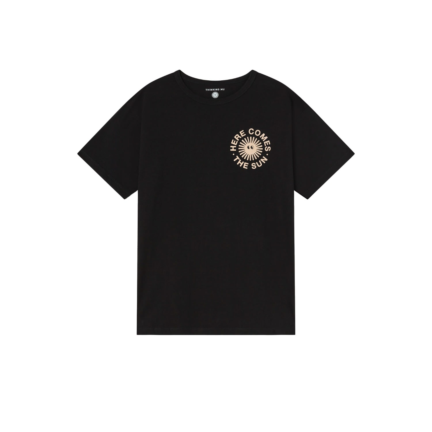 Thinking Mu Men's Black Happy Sun T-shirt In Black