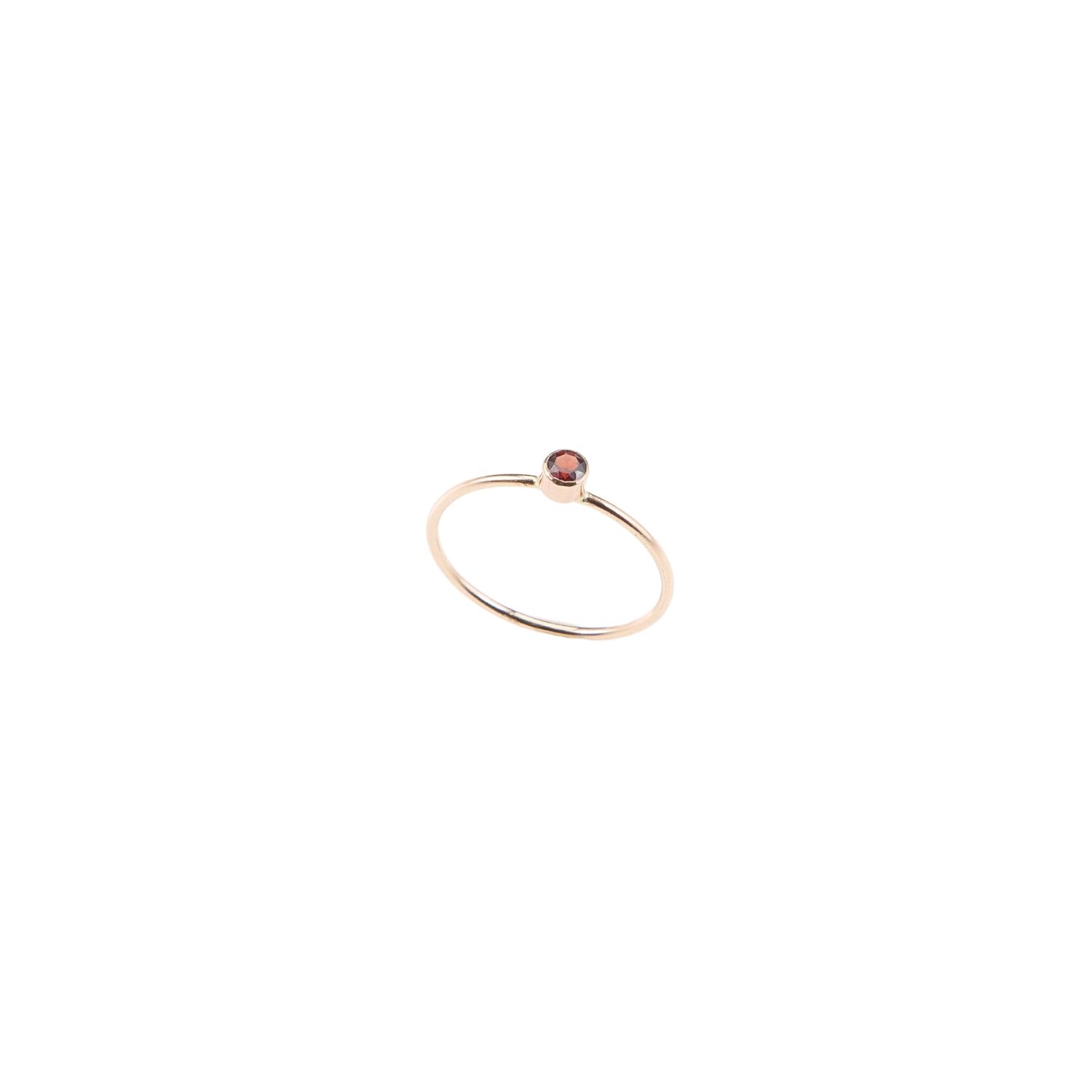 Inari Jewellery Women's Gold / Red Garnet Gemstone Solitaire Ring