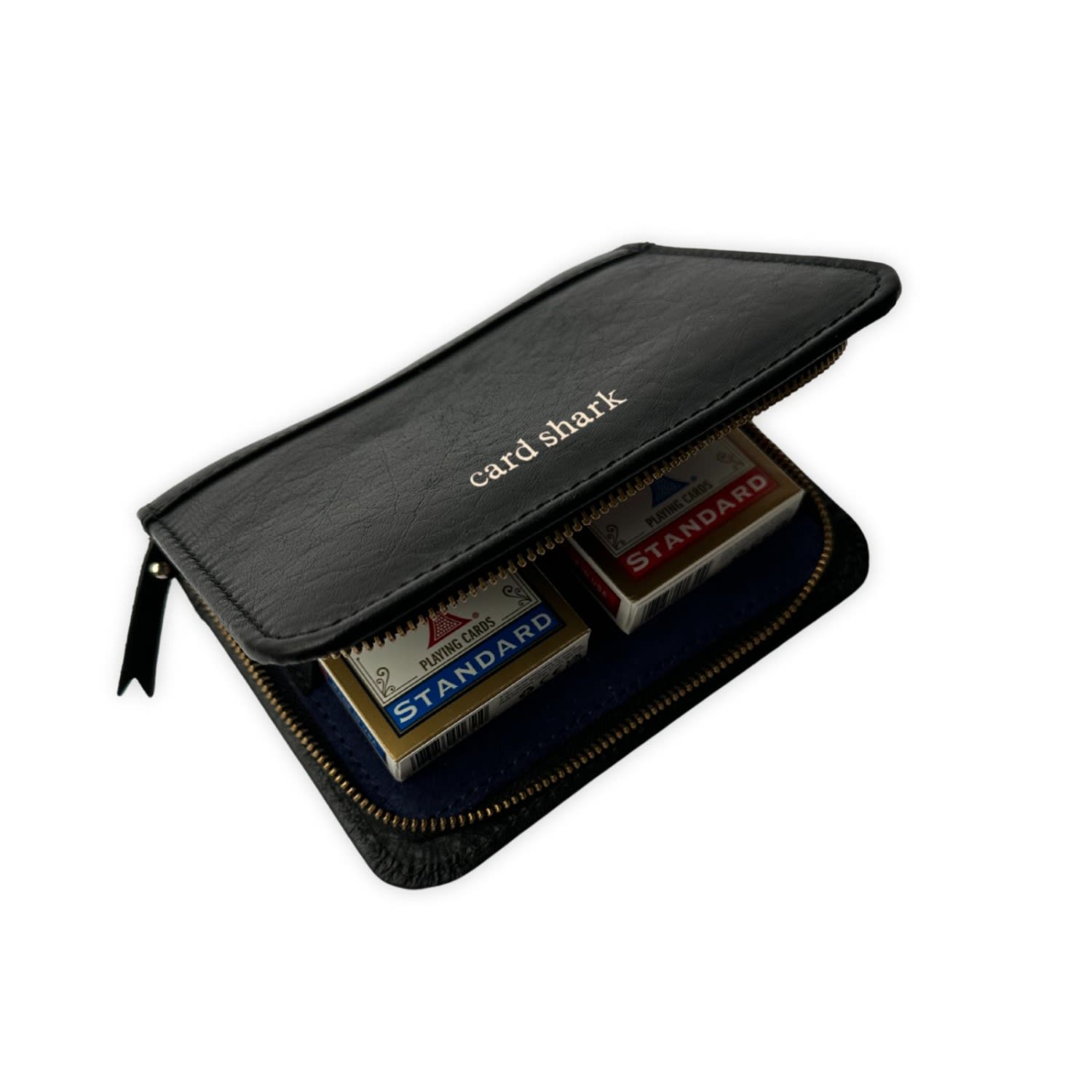 Leather Playing Card Holder In Black - Card Shark Vida Vida