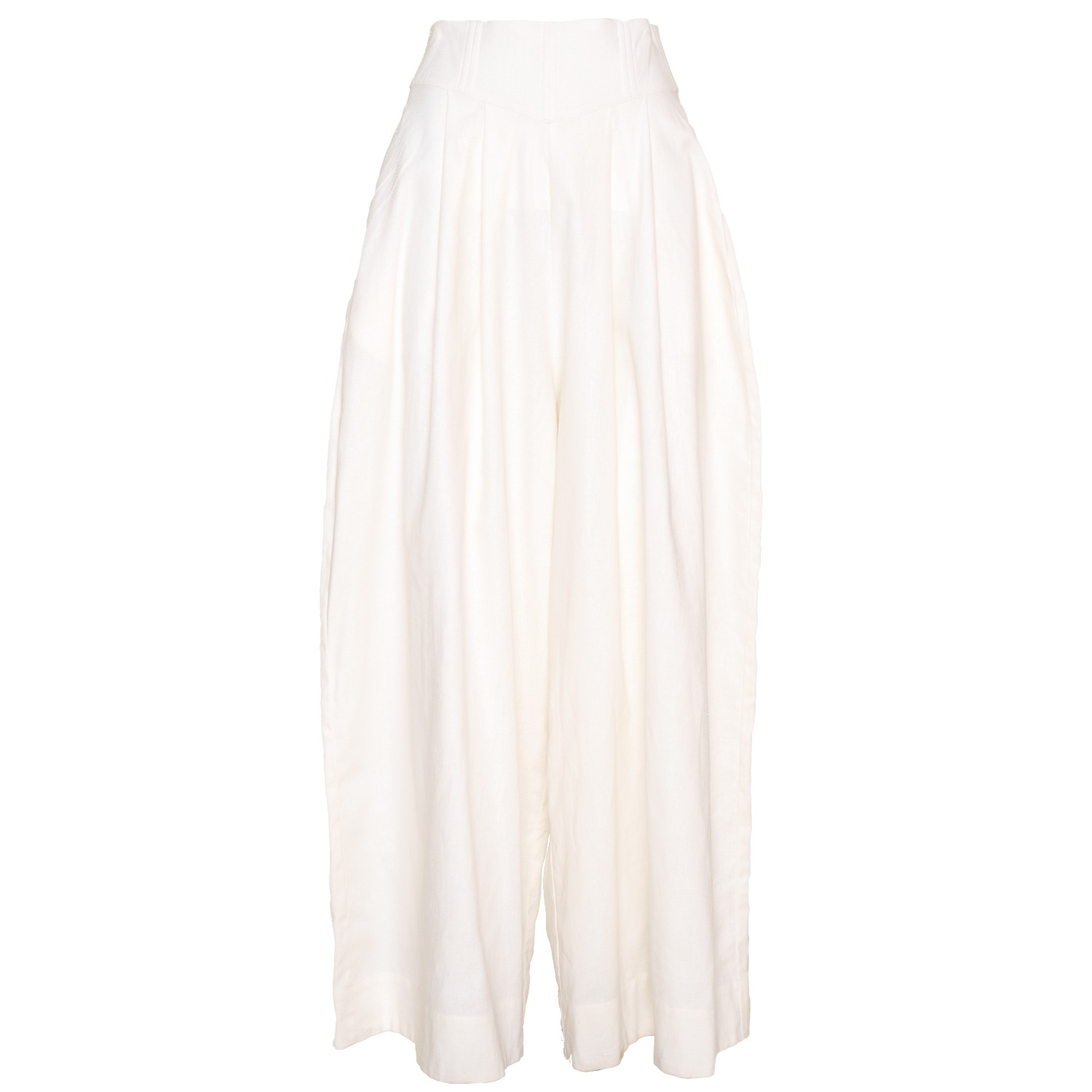 Ofuure Women's Linen Kiara Wide Leg Pants In White In White