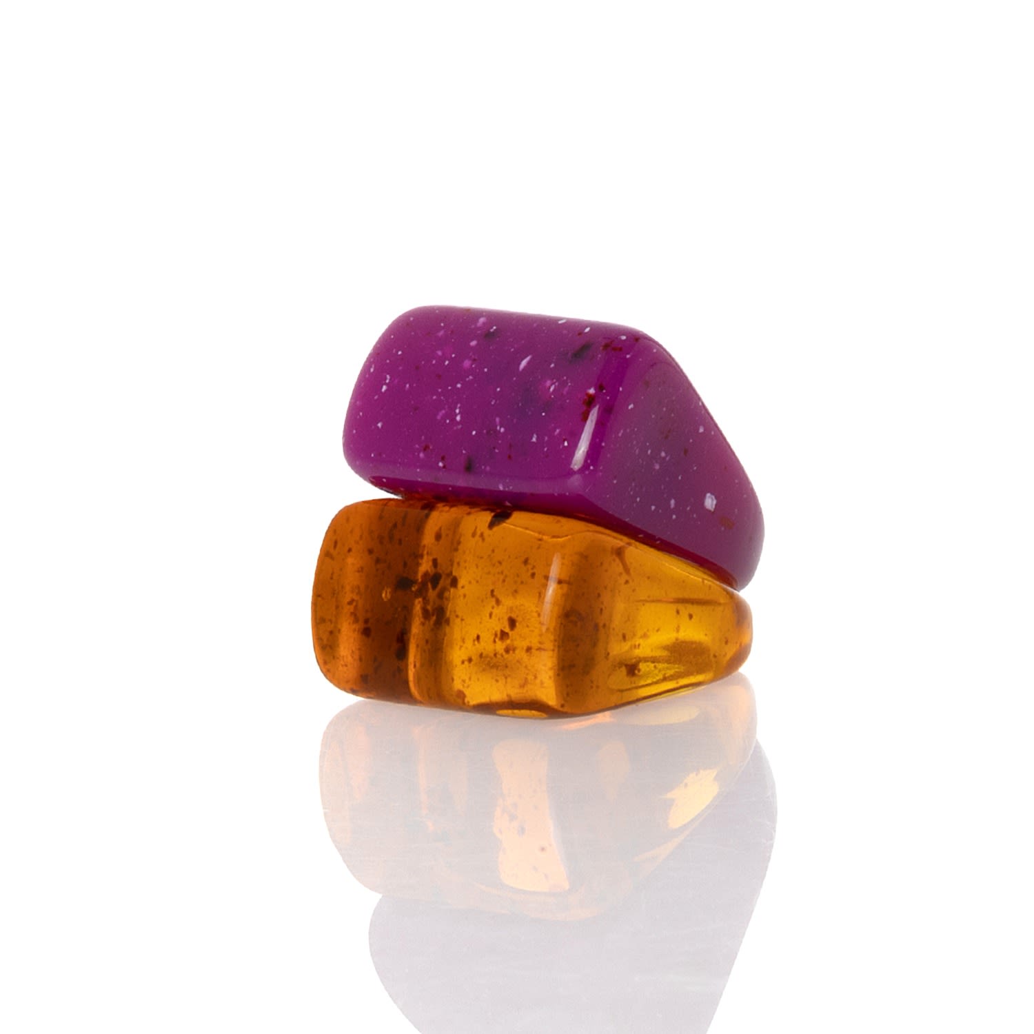 Women’s "Peanutbutter & Jelly" Resin Rings Set Banana Legion