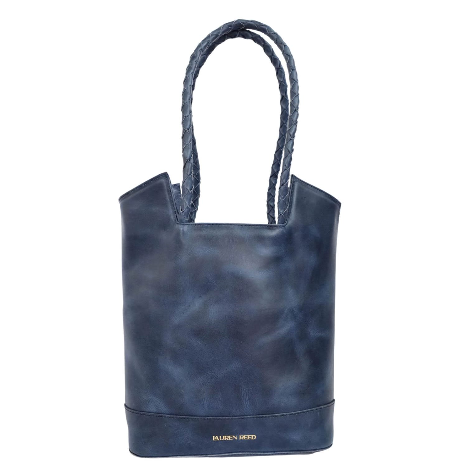 Lauren Reed Co Women's The Carmen Leather Tote Bag - Marine Navy Blue