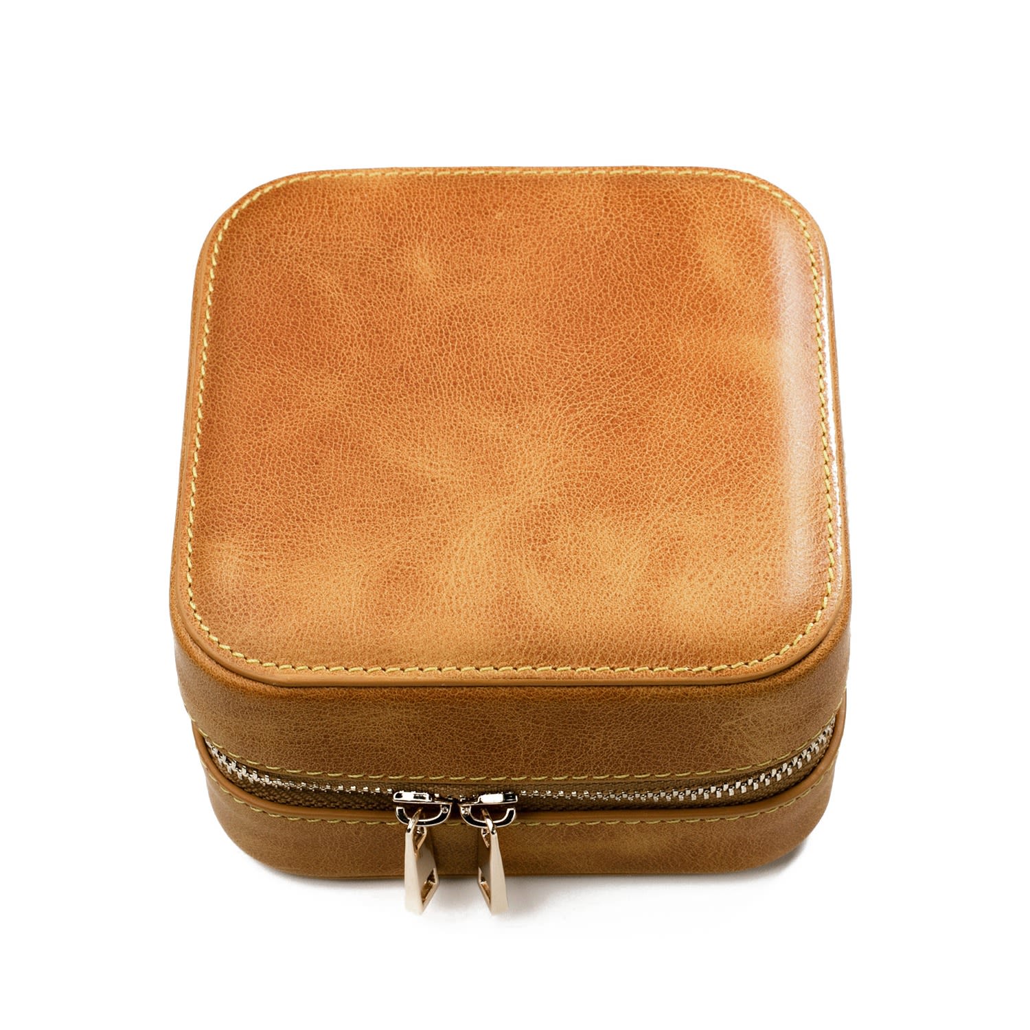Roarcraft Women's Yellow Leather Travel Jewelry Case - Mustard In Yellow