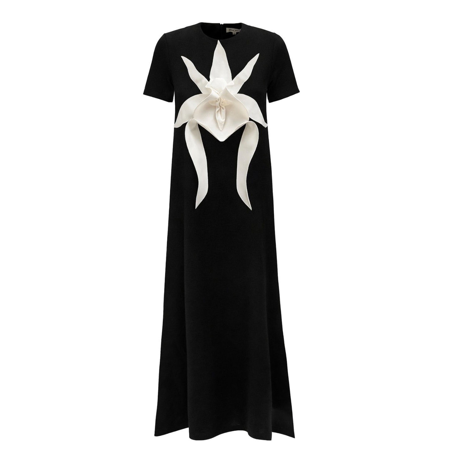 Julia Allert Women's Ankle-length Knit Dress With Flower Detail - Black