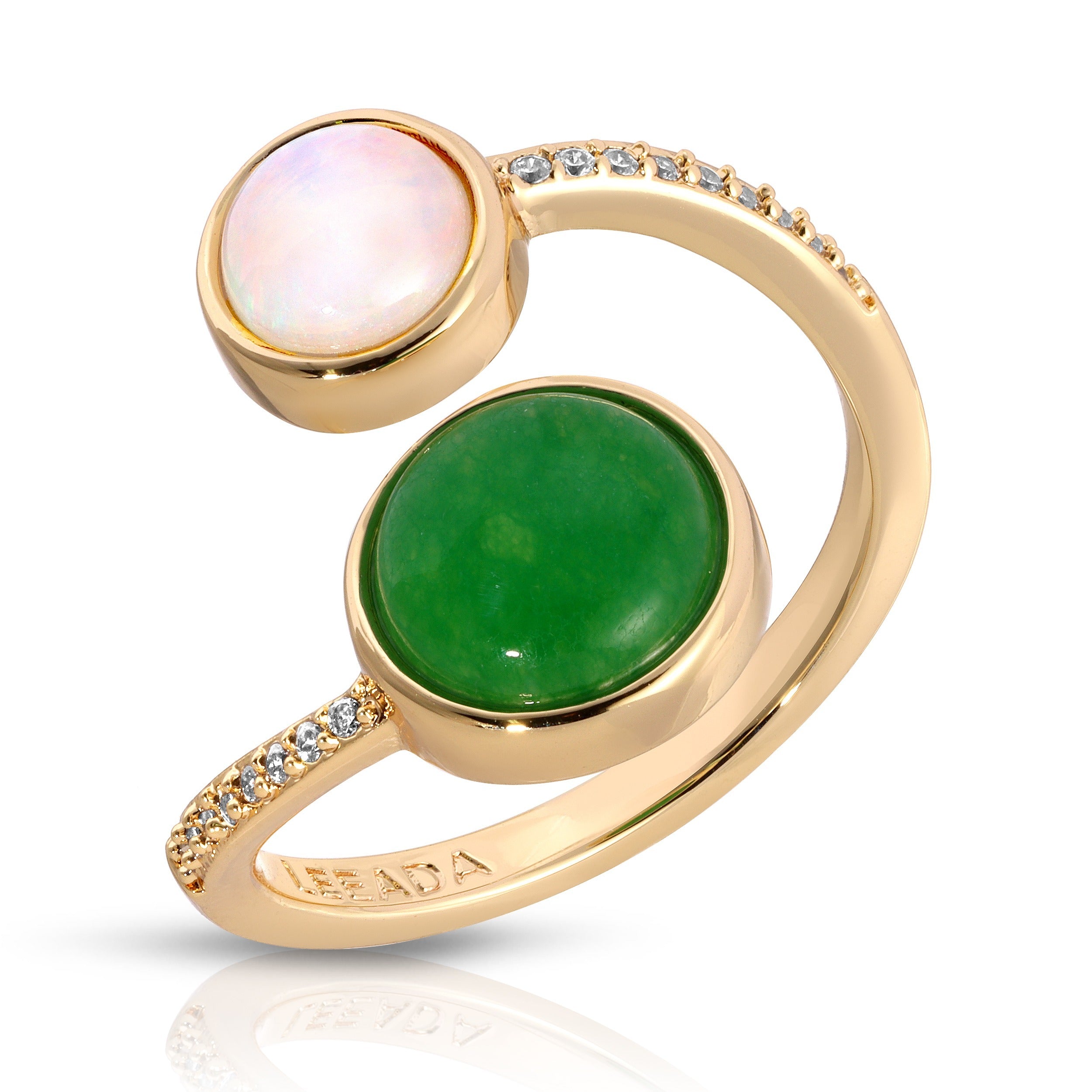 Leeada Jewelry Women's Green Penelope Wrap Ring