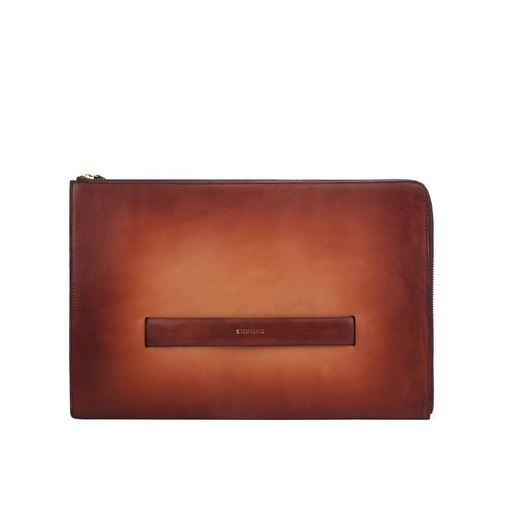 Men’s Brown Silviano Laptop Sleeve In Eco-Friendly Leather Tan One Size