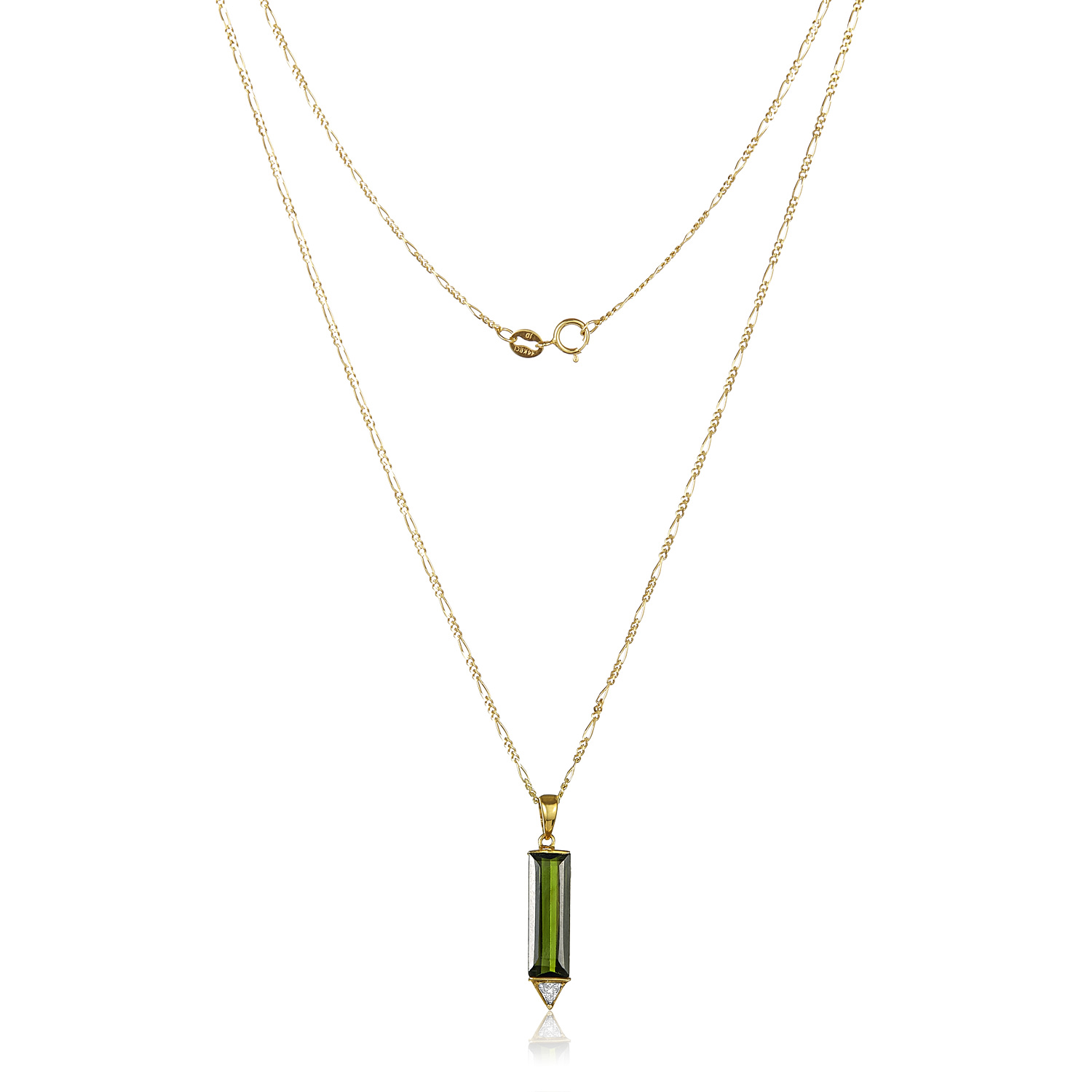 Women’s Gold / Green / White Stake Of Demeter Pendant Lui Jewelry