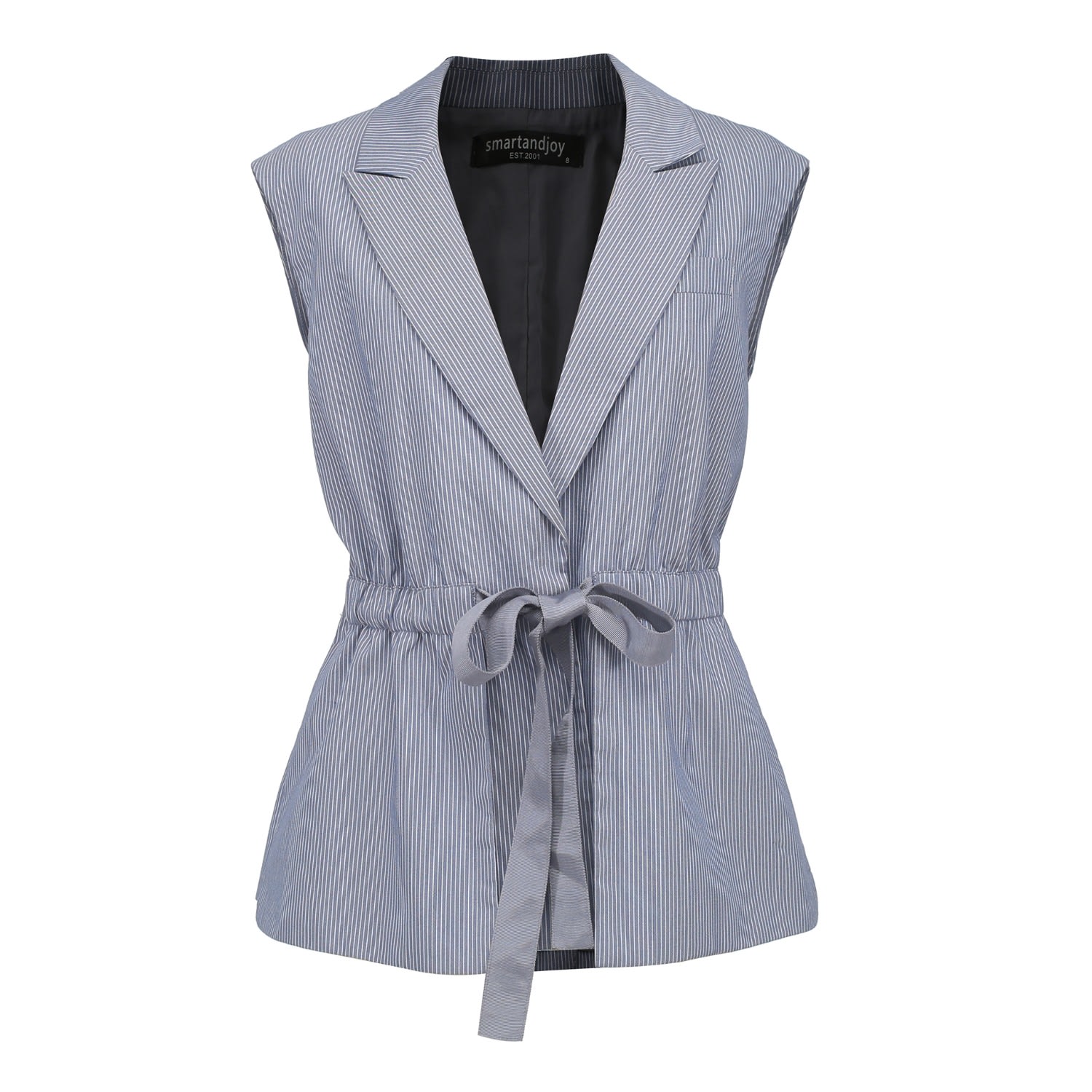 Women’s Waistcoat With Drawstring - Blue Extra Small Smart and Joy