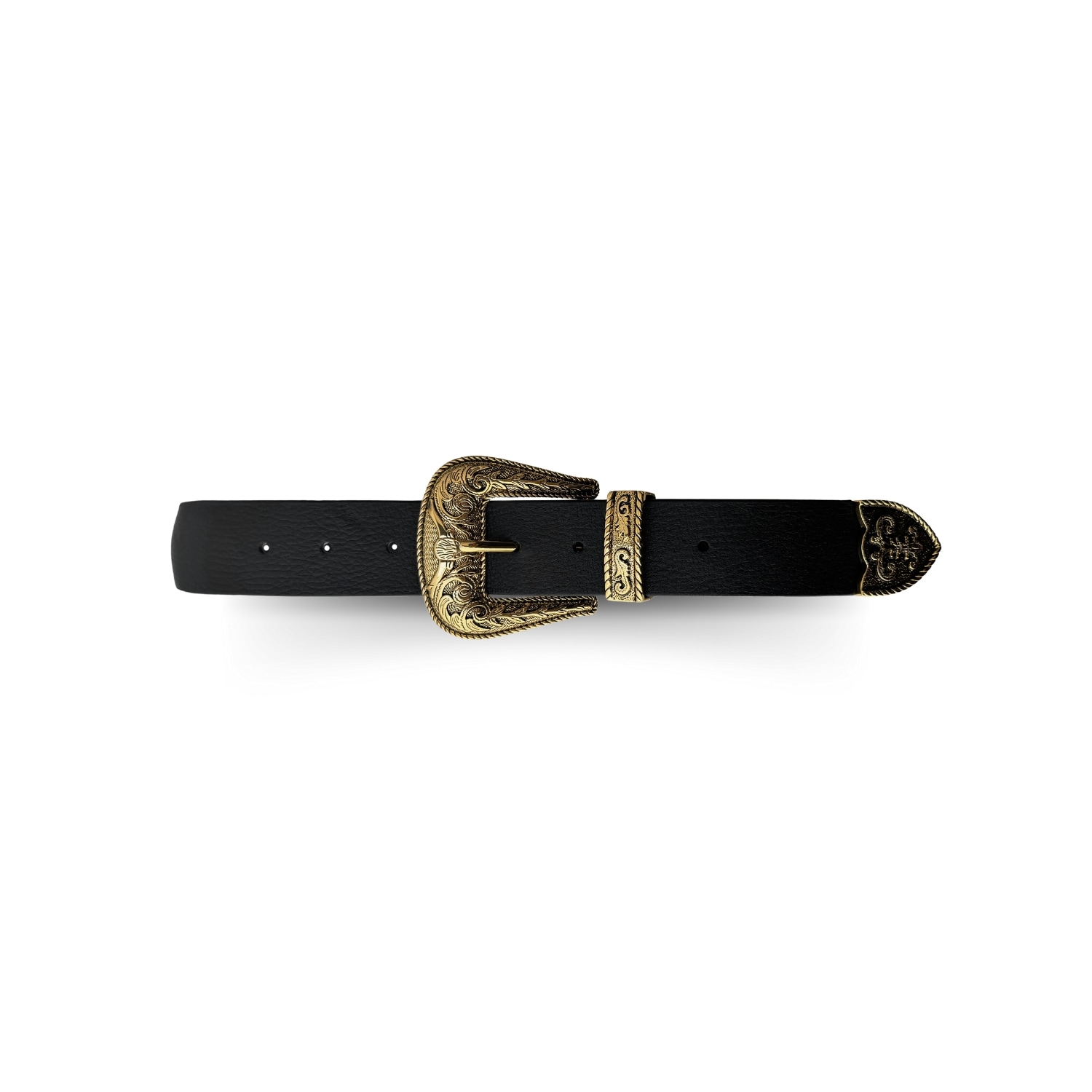 Indigolush Women's Western Belt Black Gold In Black