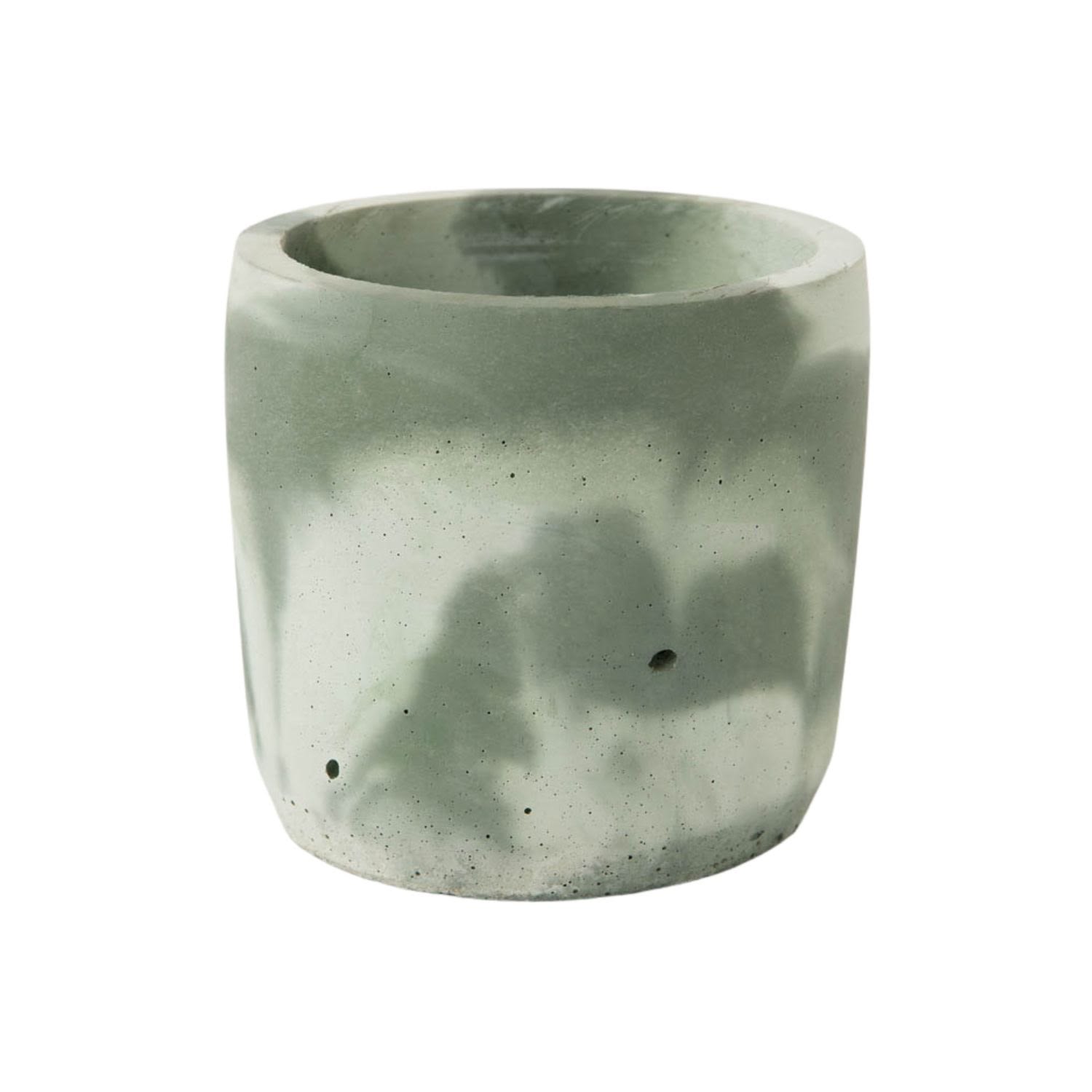 Smith & Goat Green Concrete Cylinder Plant Pot - Khaki & Mint