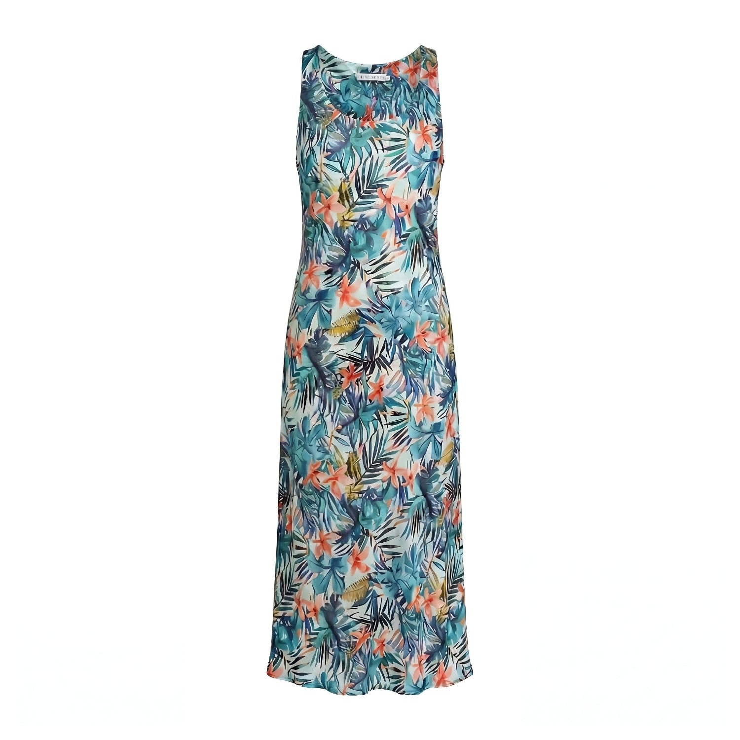 Women's Silk Midi Slip Dress - Tropicana | Medium | Elise Seren