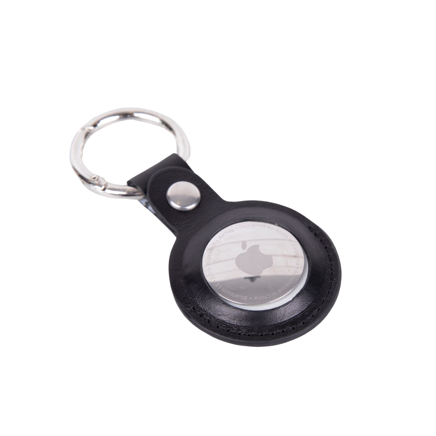 Leathere Black / Pink / Purple Airtag Leather Keychain  Orlando In Multi