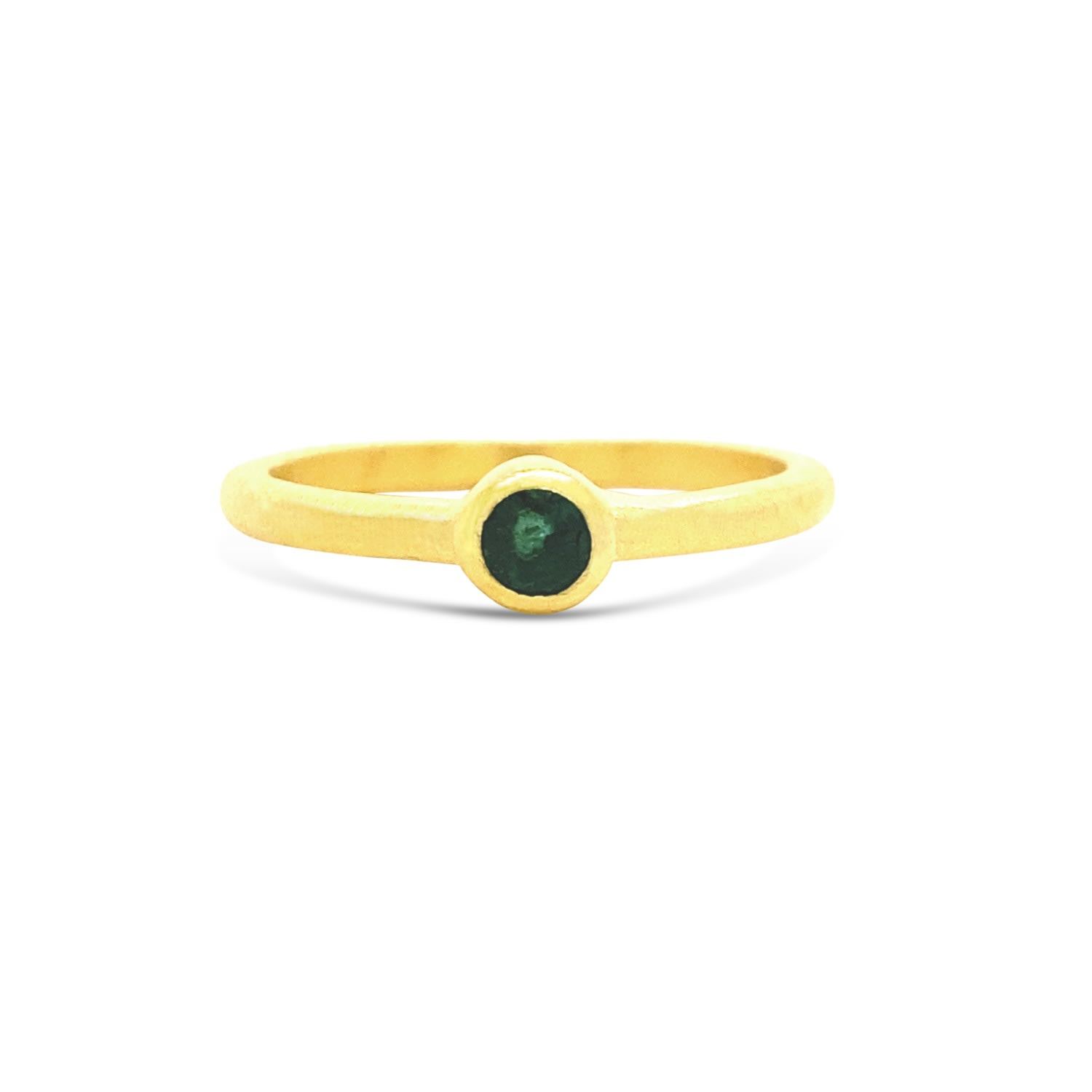 Women’s Gold / Green Emerald Stacking Ring Gem Bazaar Jewellery