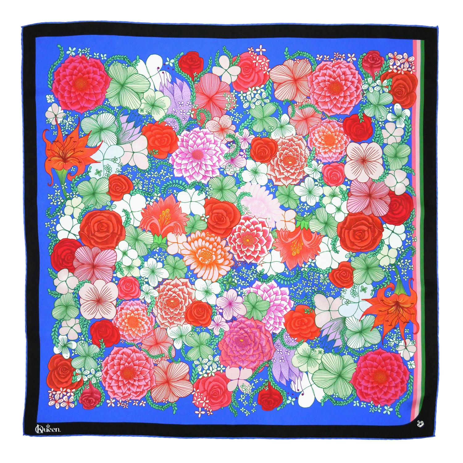 Women’s Silk Scarf - Flora - Blue Kueen