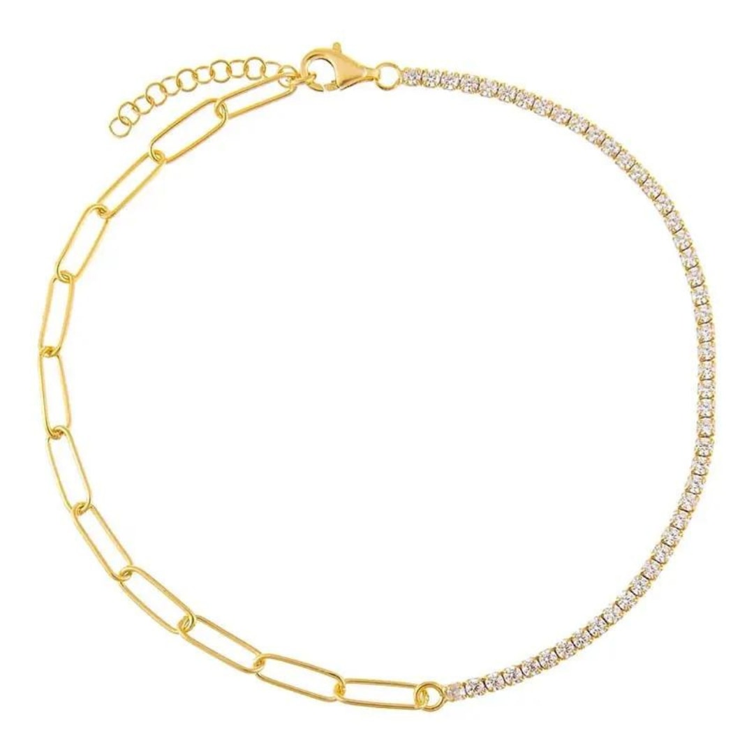 Nazzar Women's Gold Tennis Paperclip Chain Bracelet In Gold