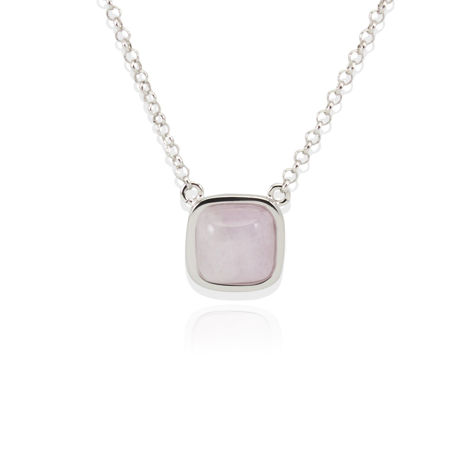 Women’s Pink / Purple Squircle Sterling Silver Kunzite Necklace Vintouch Italy