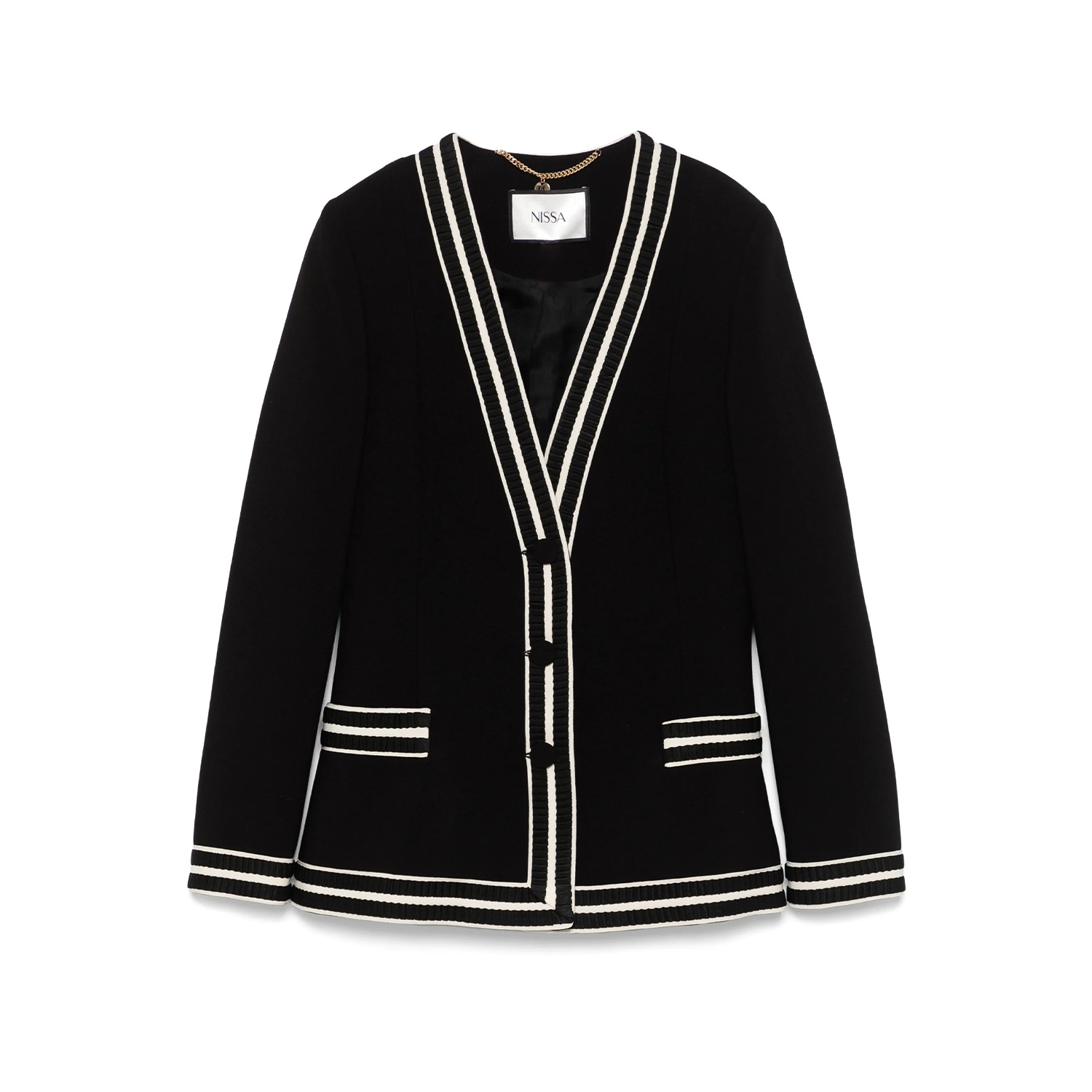 Nissa Women's Black Single-breasted Suit Jacket In Black