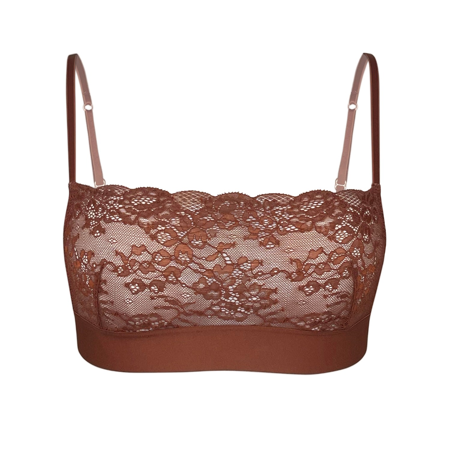 Women’s Brown Wild Lace Bralette Salted Caramel Large Monique Morin Lingerie