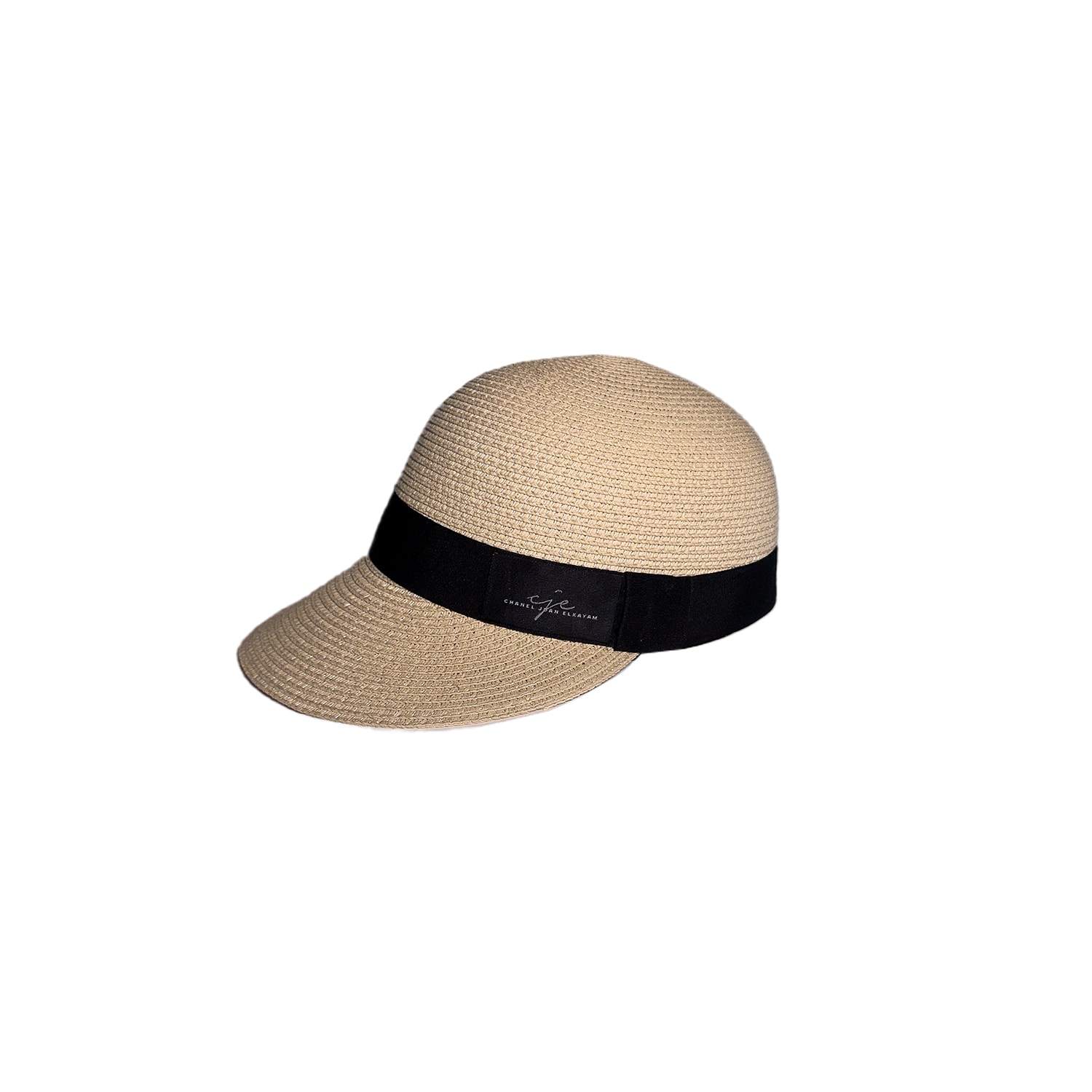 Chanel Joan Elkayam Women's Neutrals / Black Contrast Trim Straw Cap In Black
