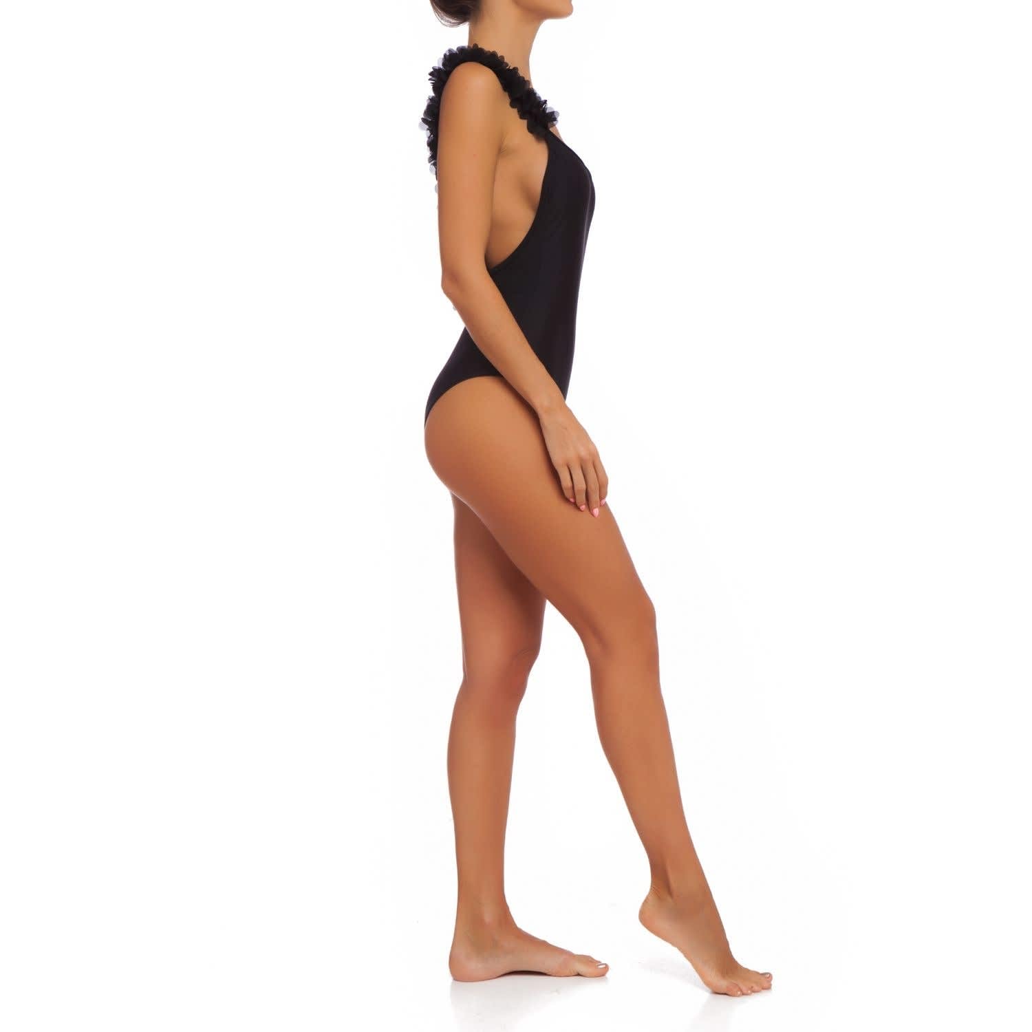 flower trim swimsuit